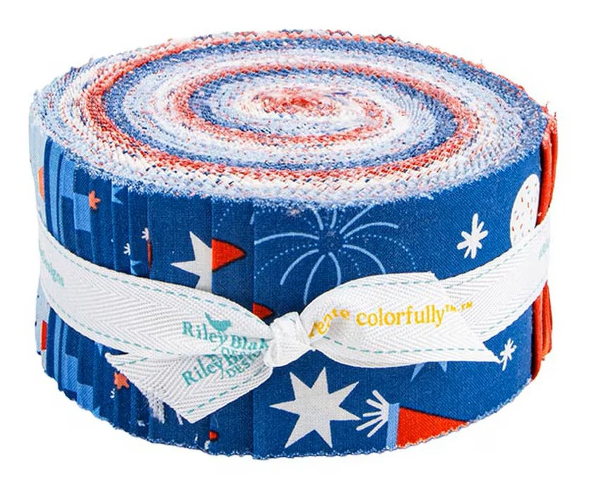 Riley Blake - Firecracker 2.5" Rolie Polie by My Mind's Eye 40 pcs