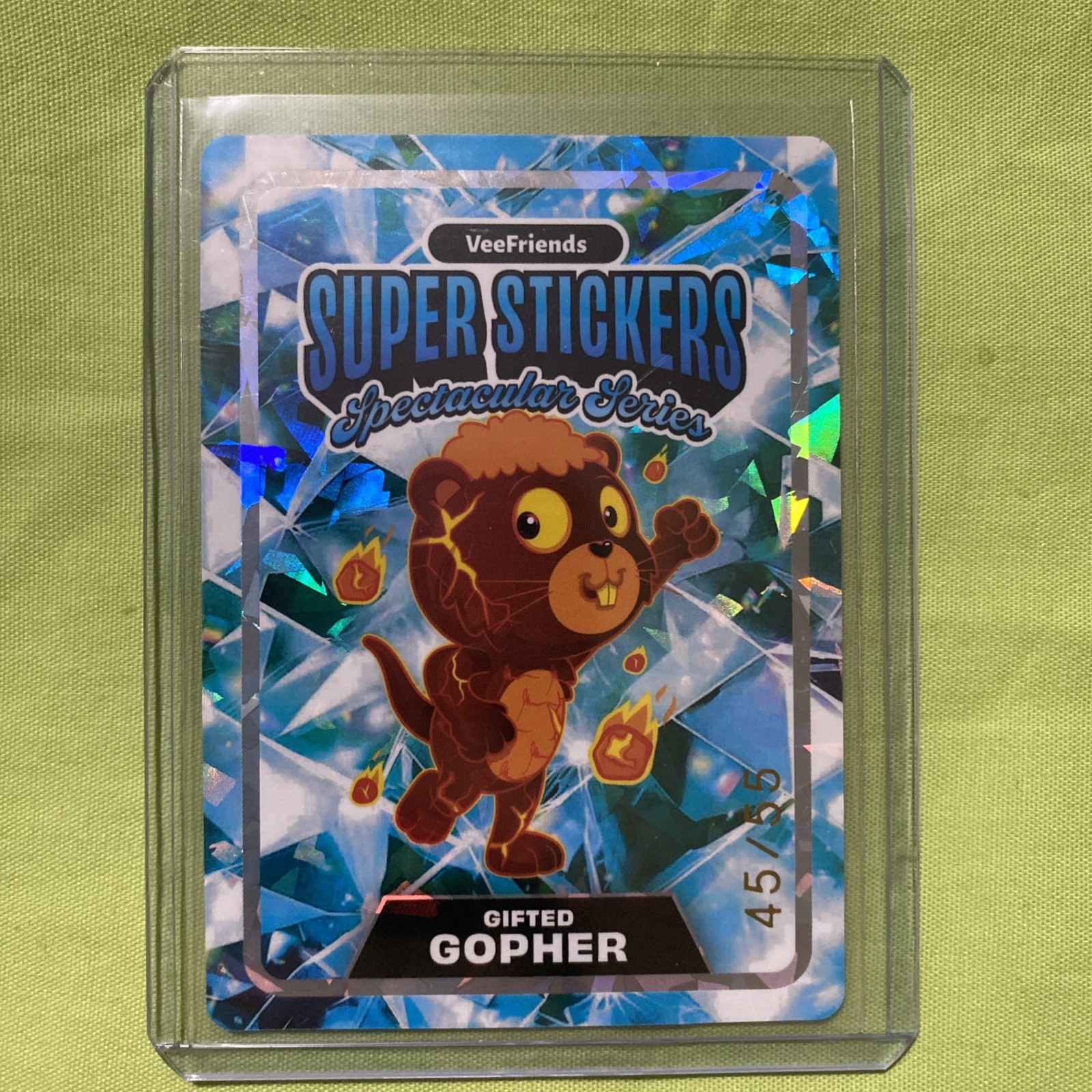 VeeFriends Super Sticker Spectacular Series Gifted Gopher 45 /55 Lava On Diamond