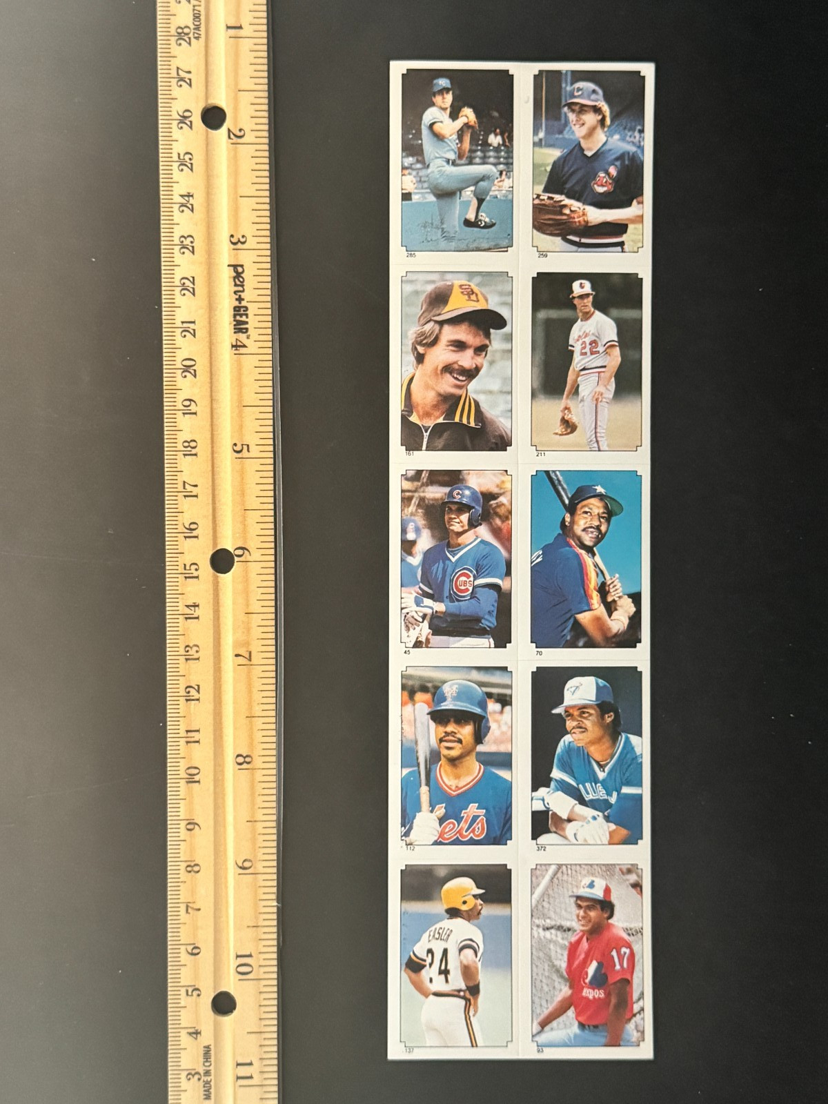1984 Topps Sticker Complete Panel, Sandberg, Palmer, #1