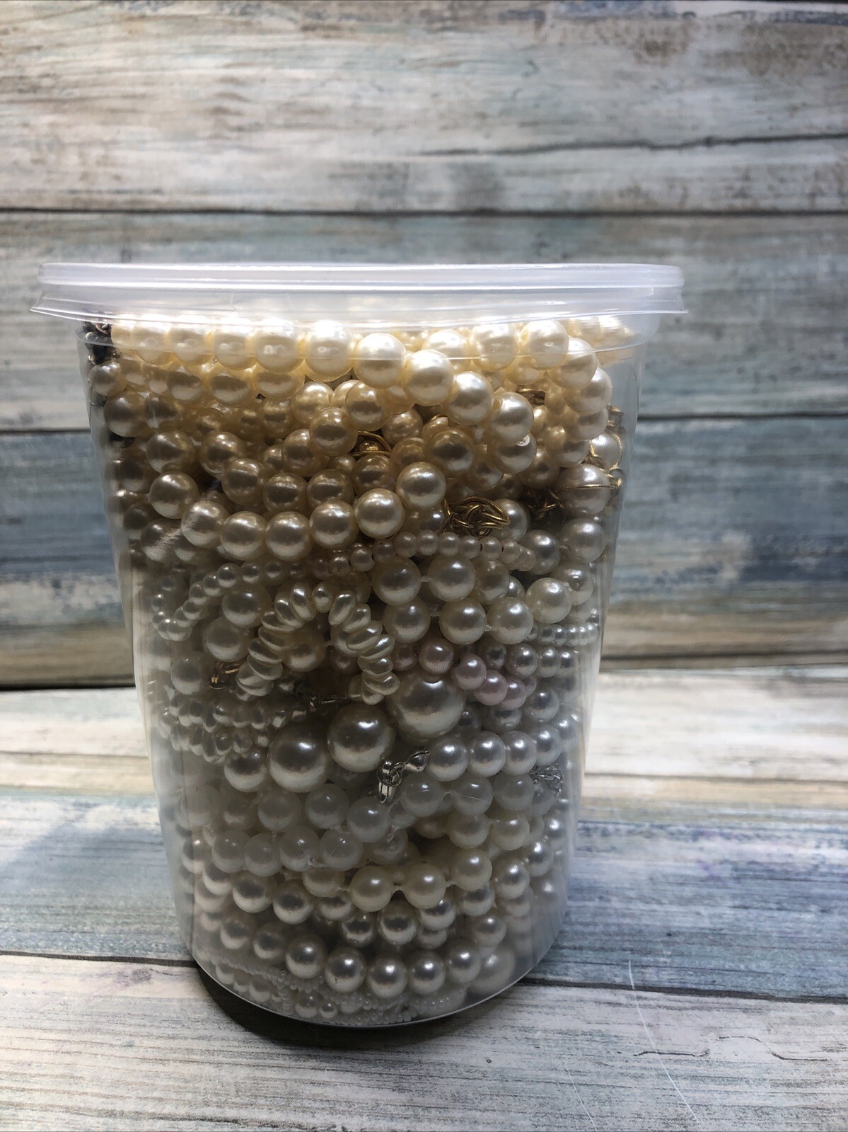 Wearable Faux Pearl Costume Necklace Jewelry Jar ~Open Your Own Jewelry JAR!