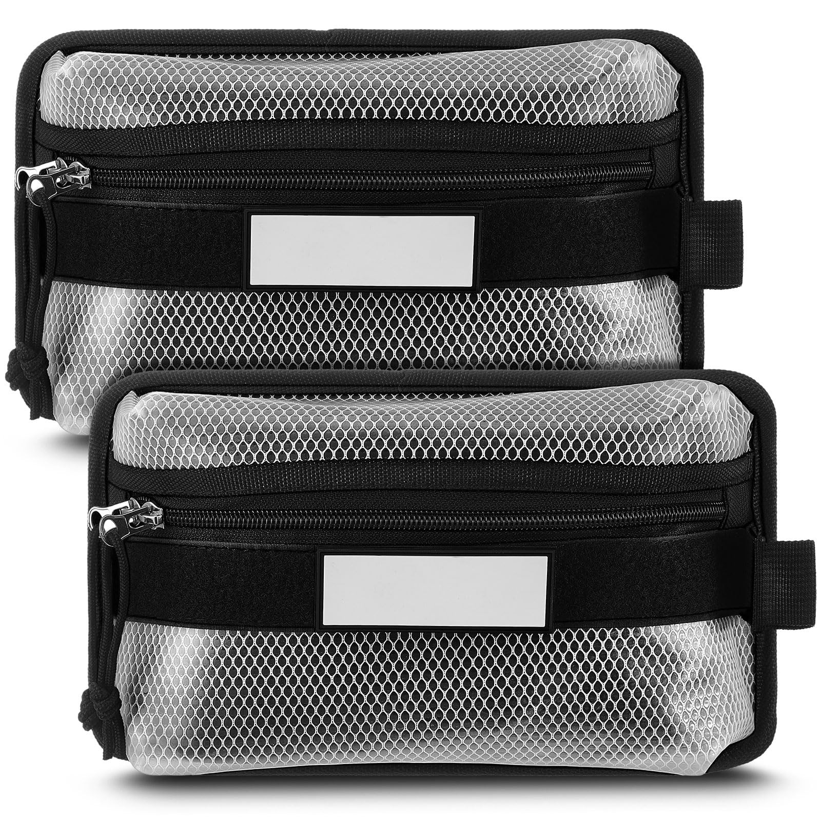 Aliceset 2 Pcs Tactical Pouch Admin 9.5 x 2 x 5.5 inches, Black, White 