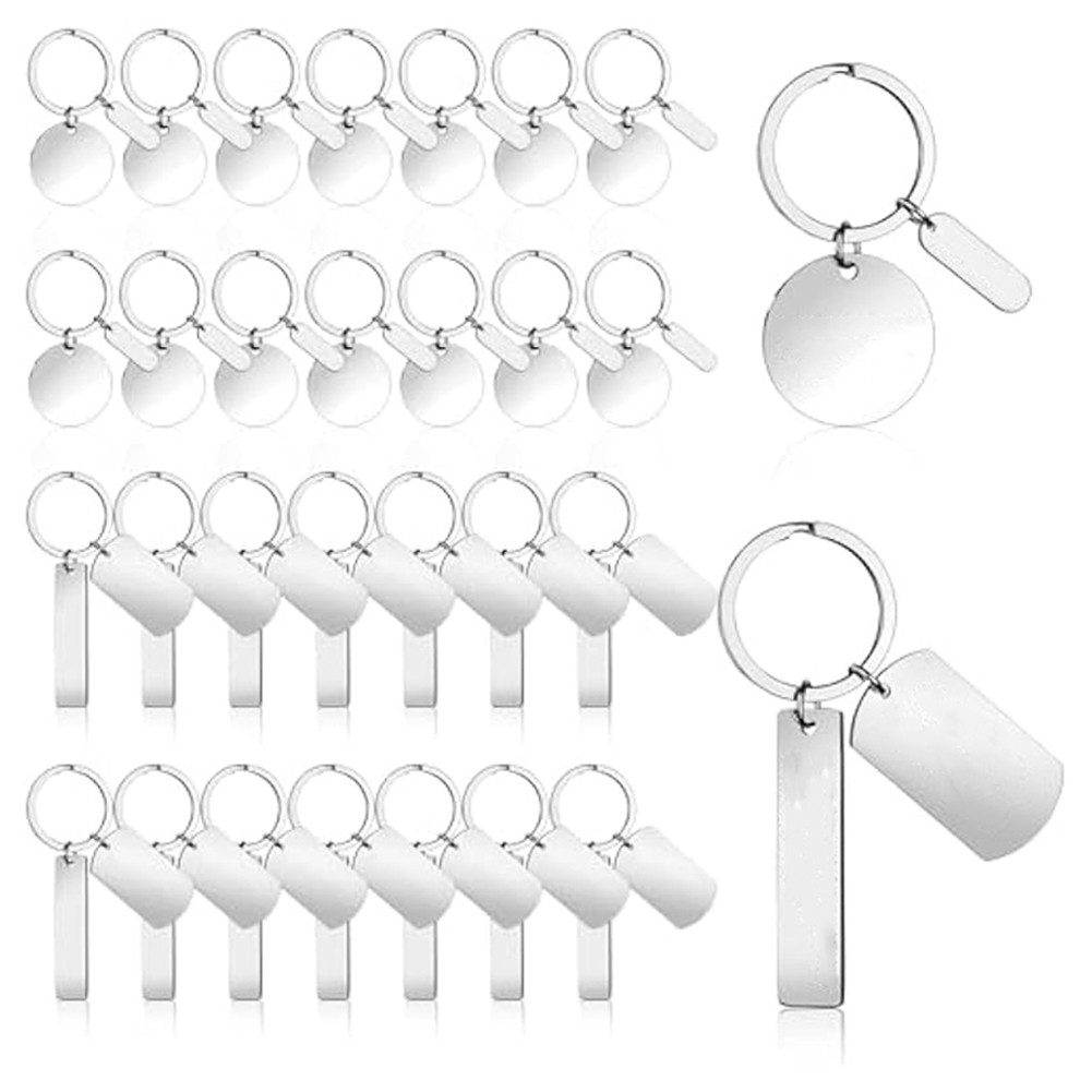 30Pcs DIY Engravable Metal Keychain Blanks Metal Stamping Blanks for5835