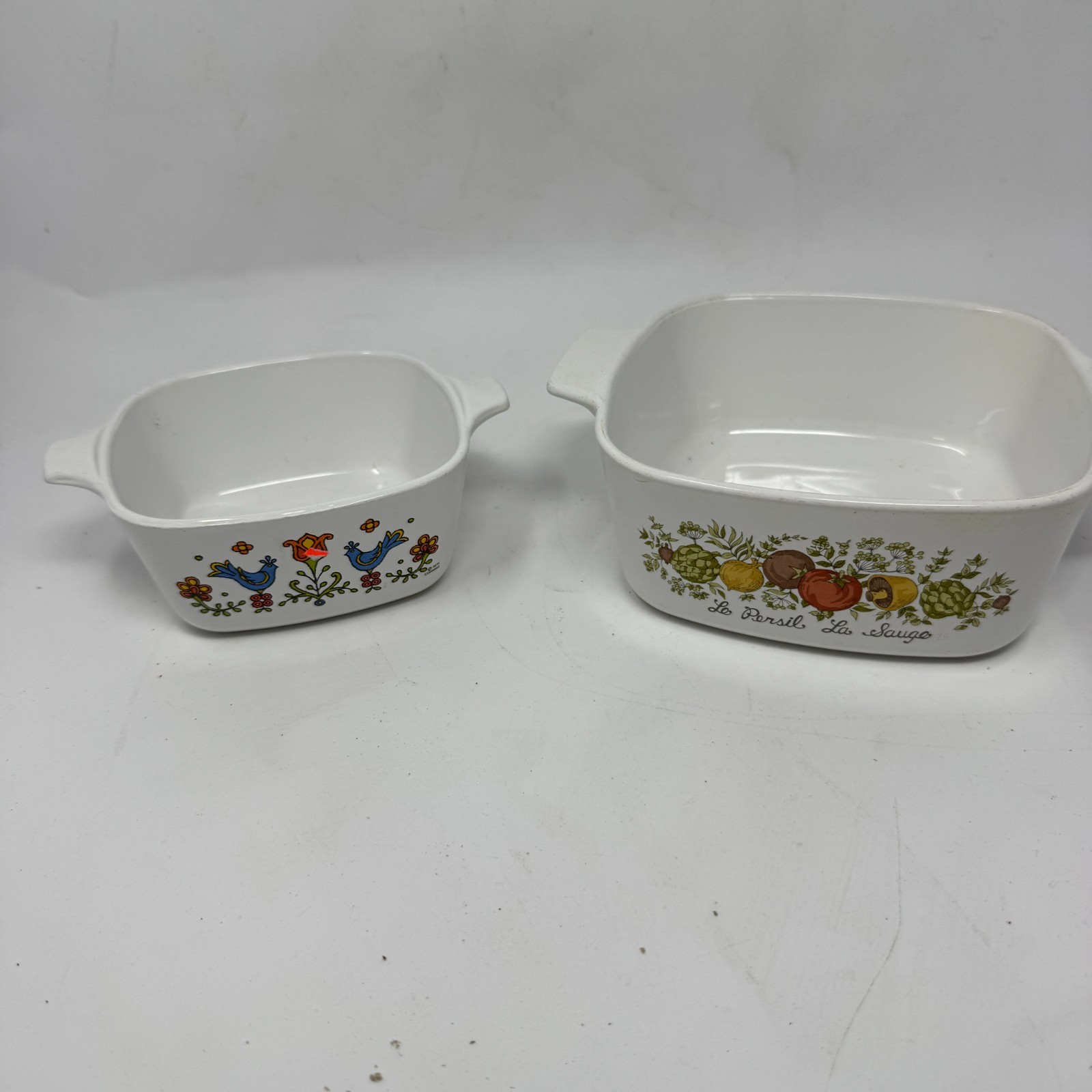 2 Pieces CORNING WARE 2 3/4 Cup Dish VINTAGE Corning Ware LE PERSIL A-1 1/2 -B
