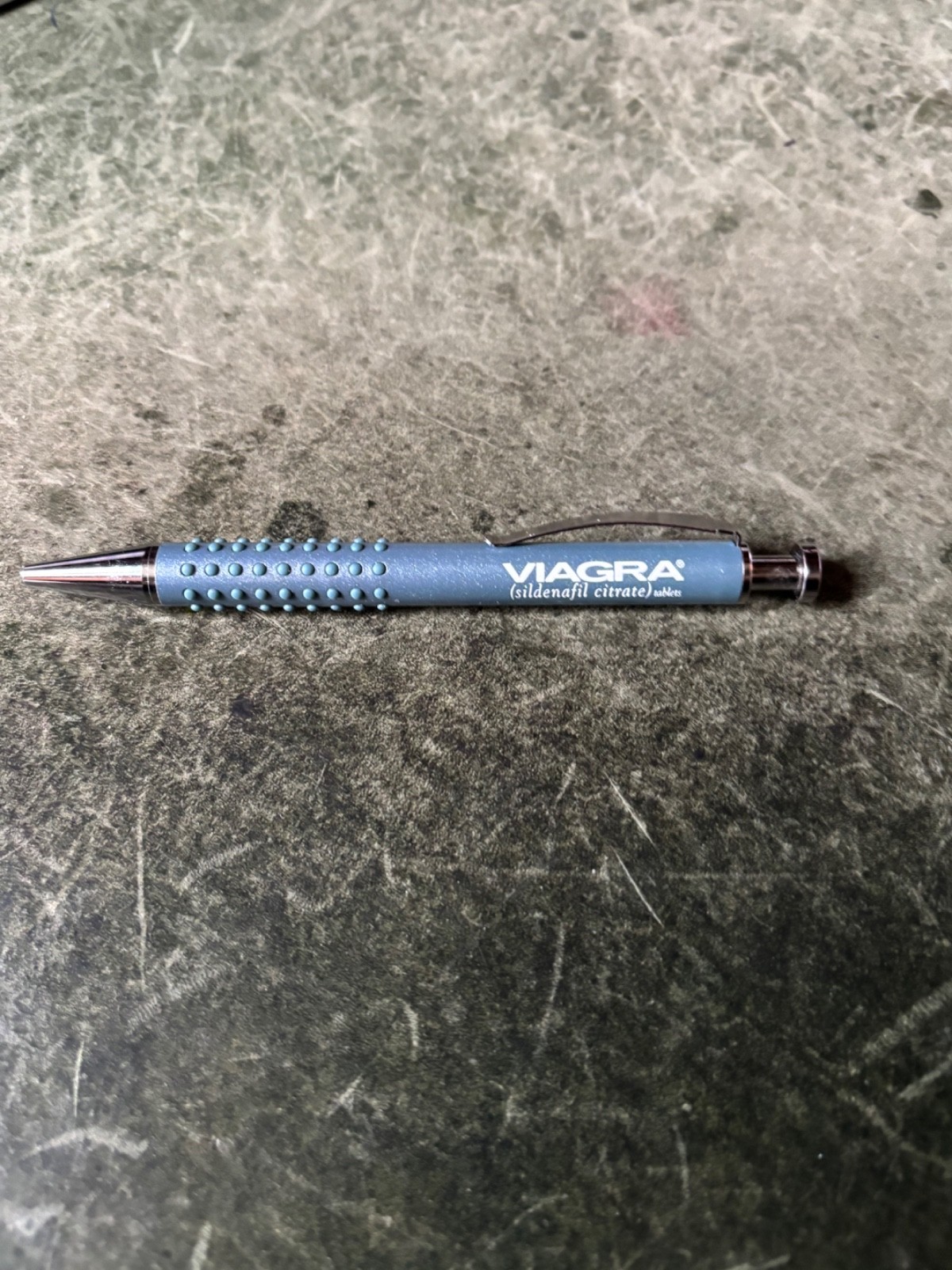 Viagra Metal PEN Drug Rep Pharmaceutical Promo Nail Head Clicker Bumpy Gripper