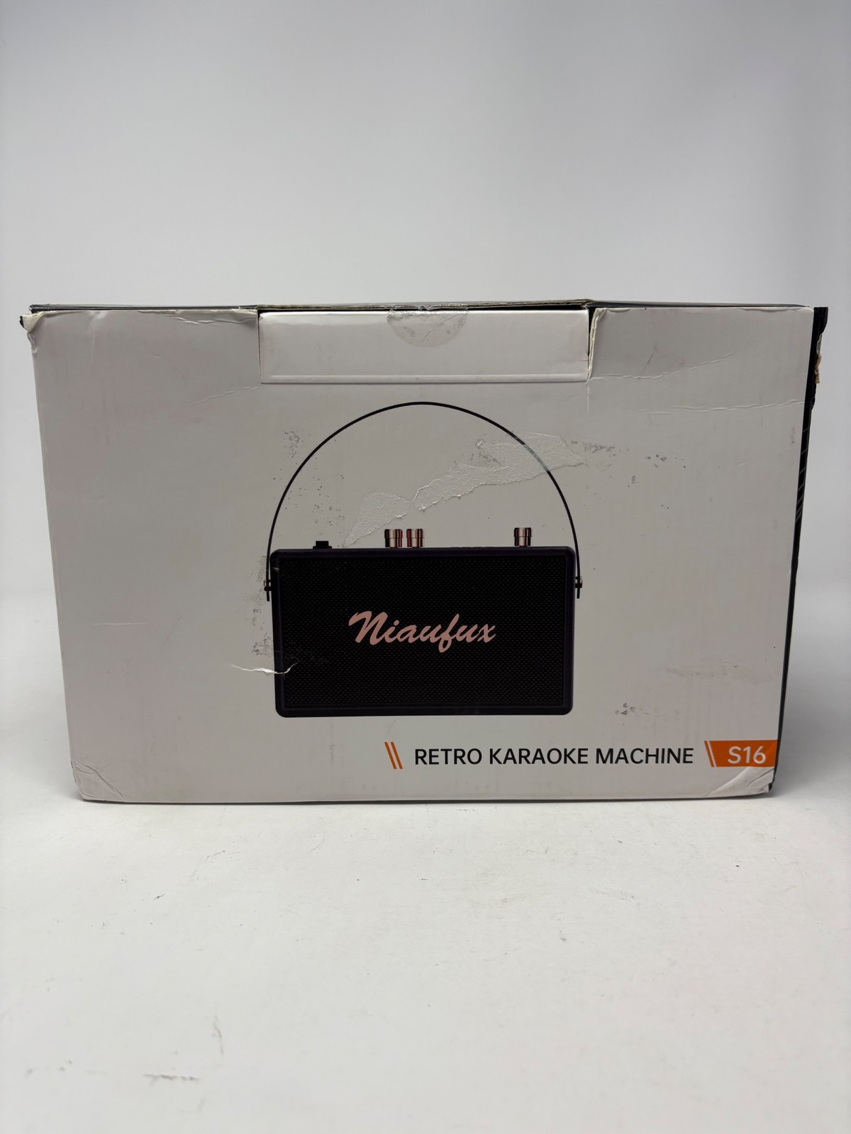 Niaufux Retro Karaoke Machine S16 Bluetooth Portable Speaker Black Mic AUX USB