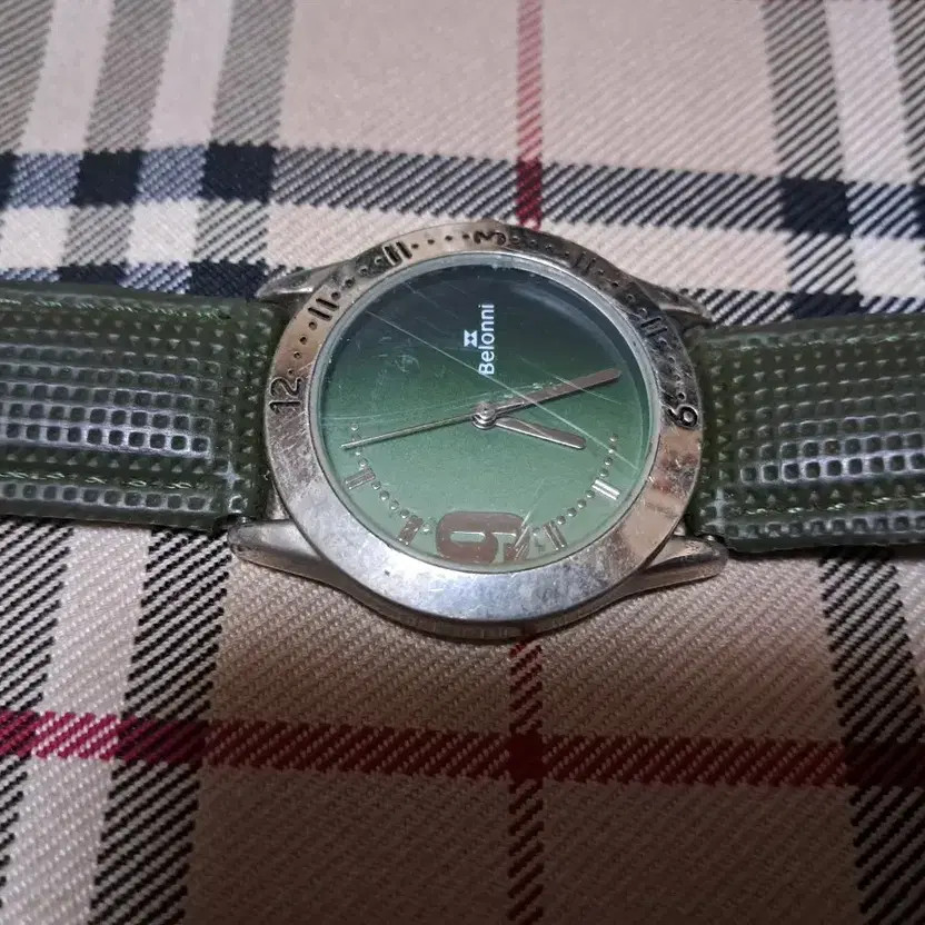 Belonni Green Dial Leather Women's Wristwatch, Lightly Used
