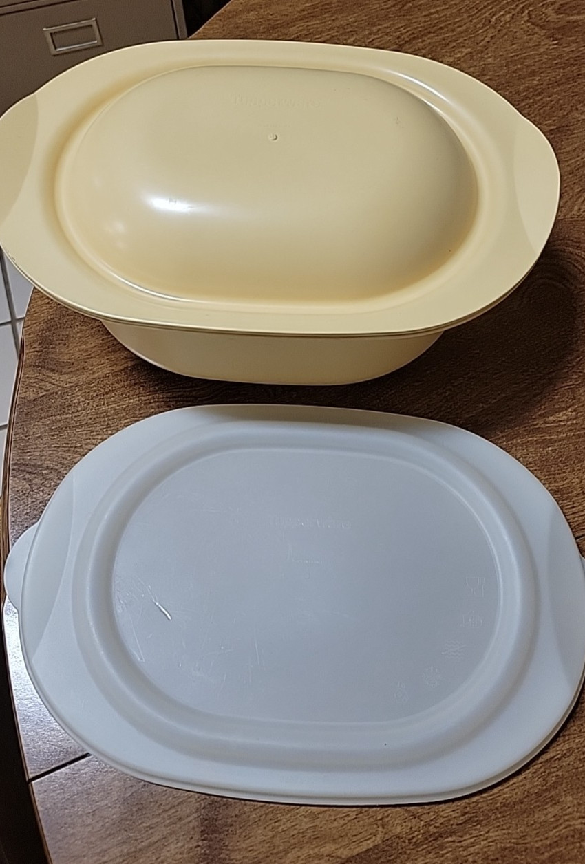 Vtg Tupperware Ultra Plus Casserole Ovenworks 3 Qt Roaster w/Lid & cover set