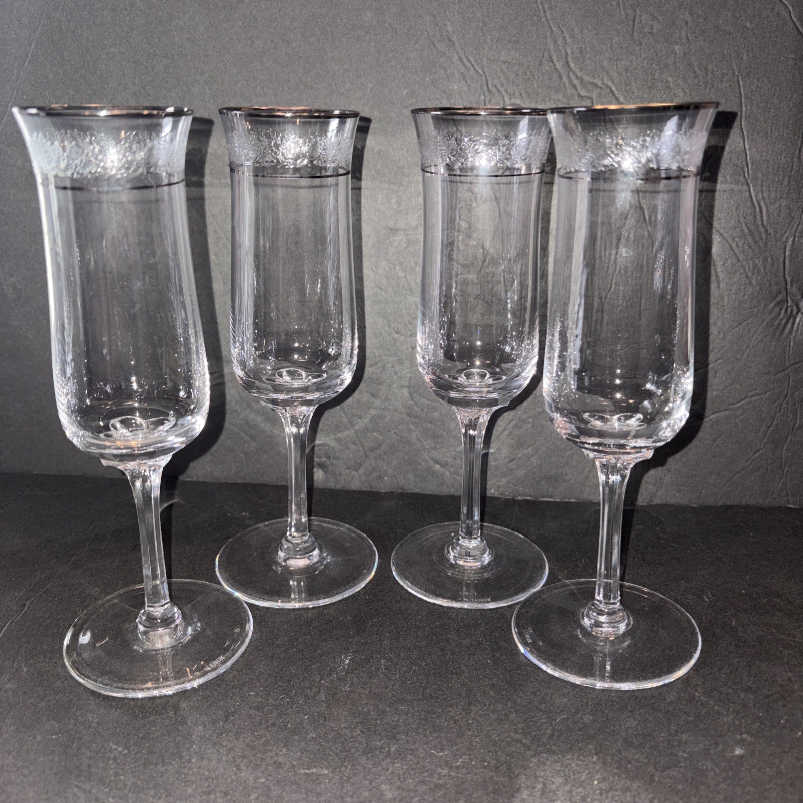 4 Lenox Moonspun  Champagne Flute 315378