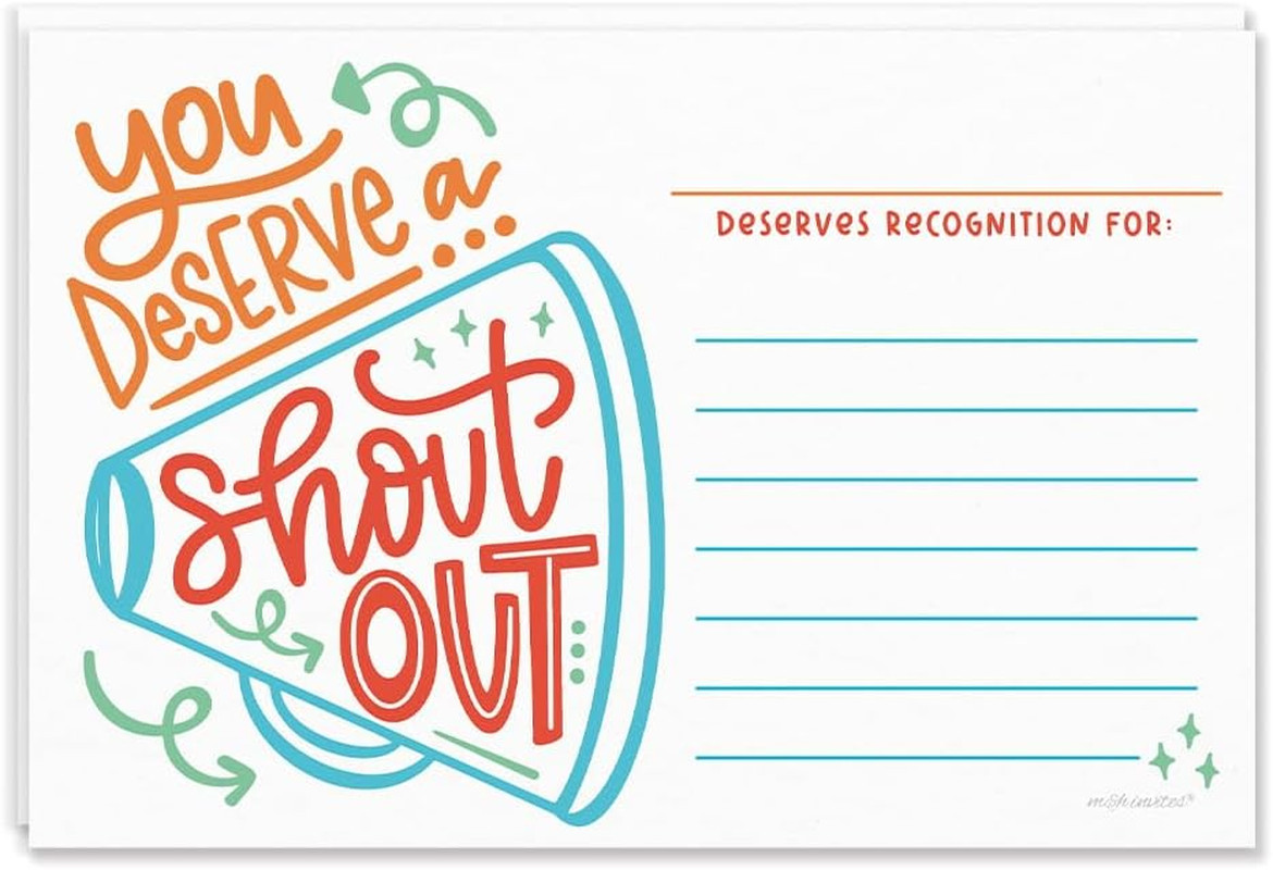 Kudos Appreciation Cards for Teachers, Students, and Employees (50 Count)