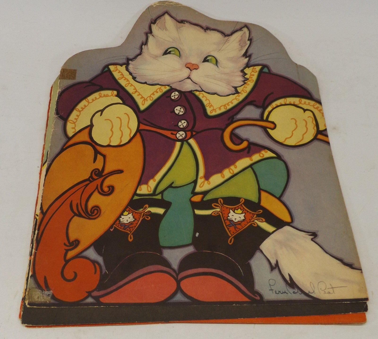 Pages from Antique 1930's Deco Colorful Picture Storybook Feru Bisel Peat