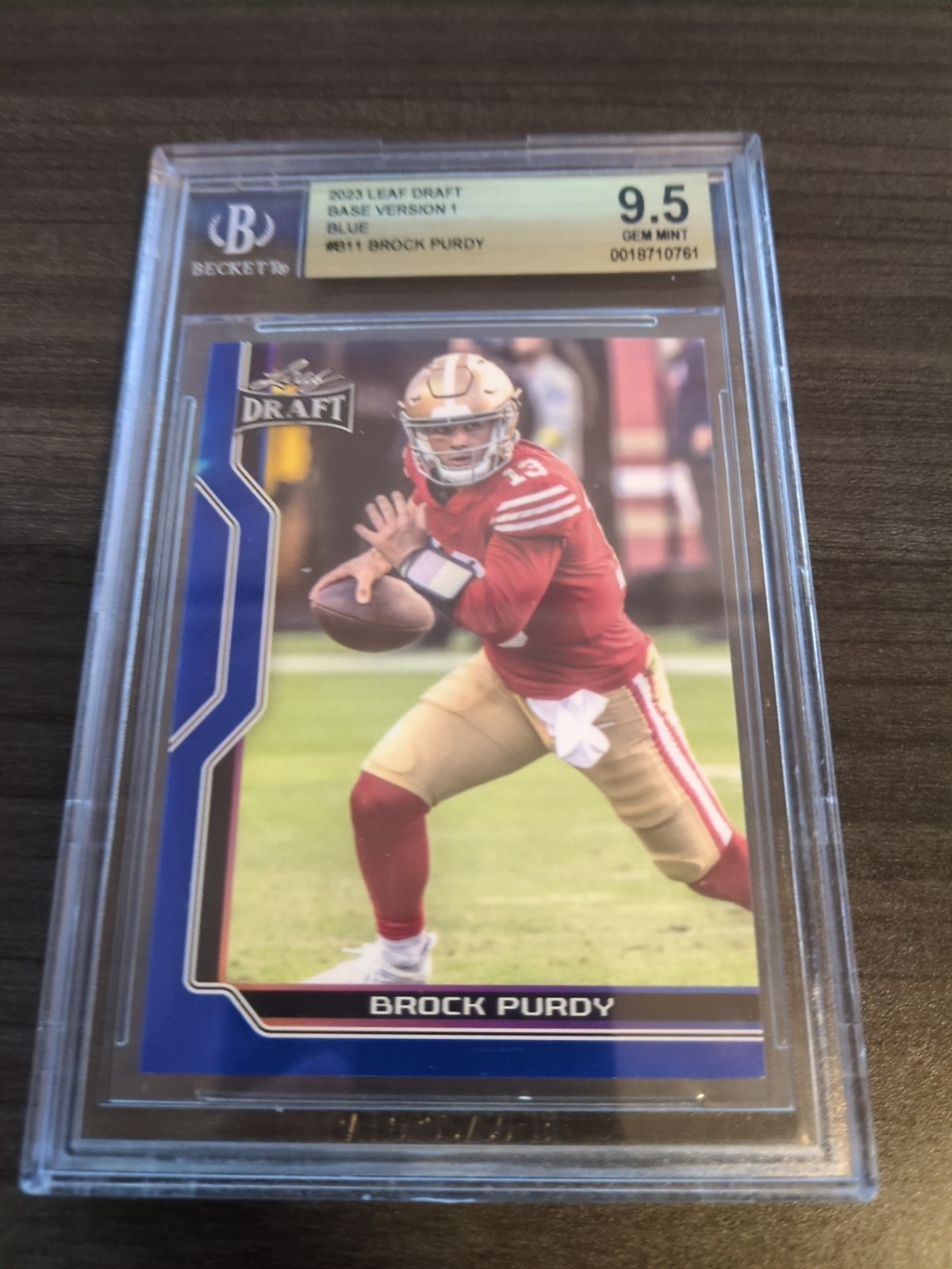 2023 Leaf Draft - V1 Brock Purdy #B1-1 Blue Grade 9.5 San Francisco 49ers