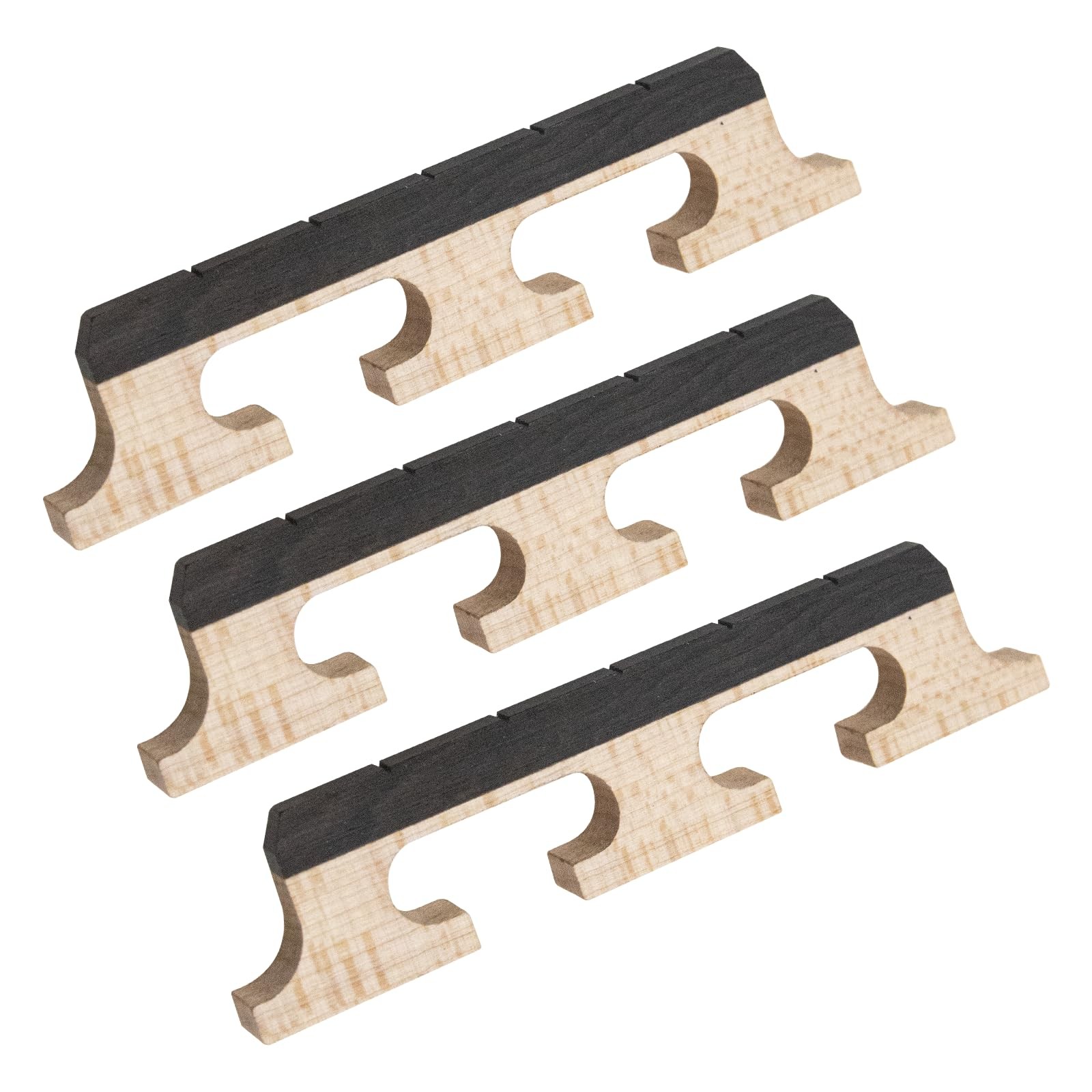 Soundspire 3-Pack 5-String Banjo Bridge, Ebony Maple 5-String, multi-colored 