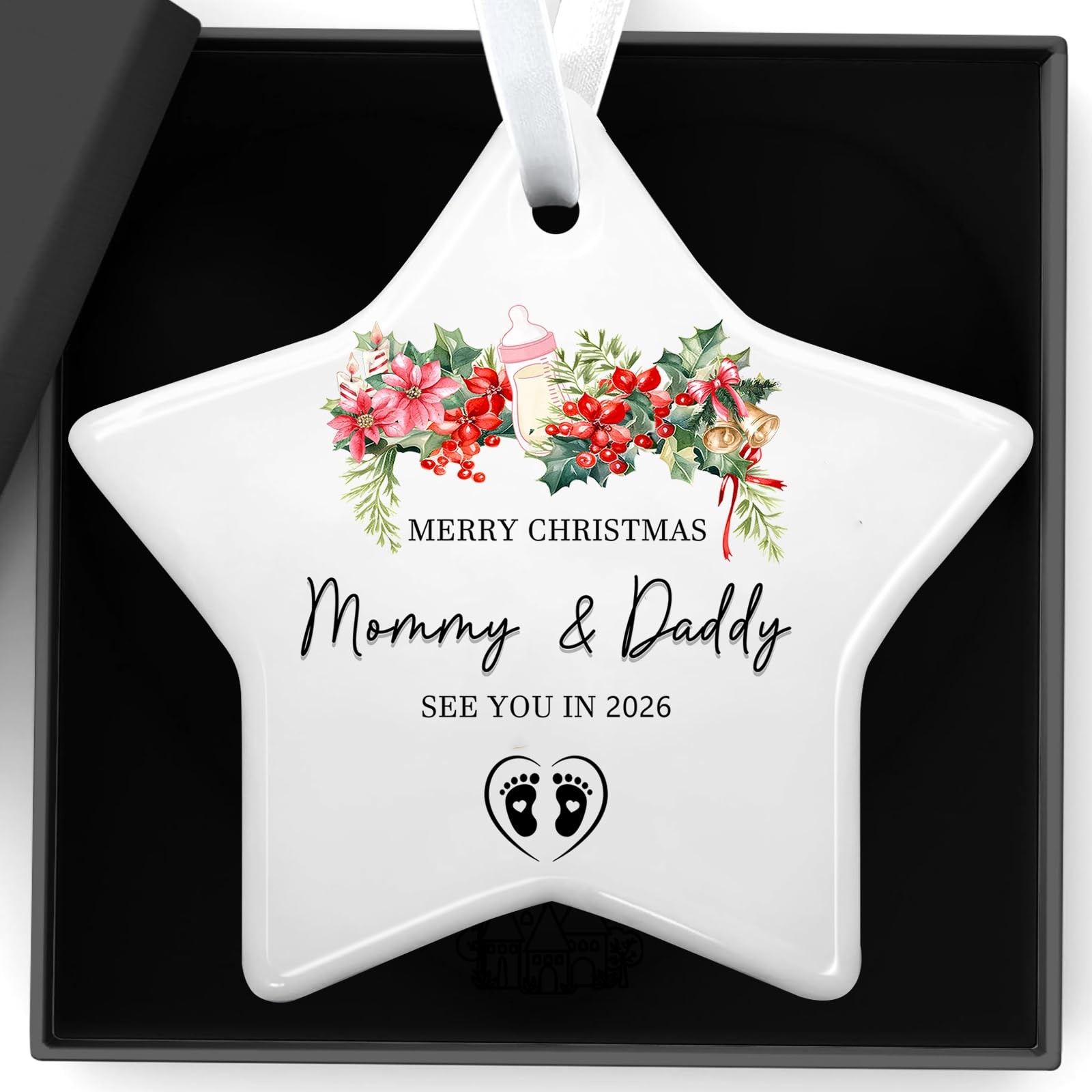Christmas Ornaments Expecting Baby Pregnancy Mommy&daddy Star Ornament 