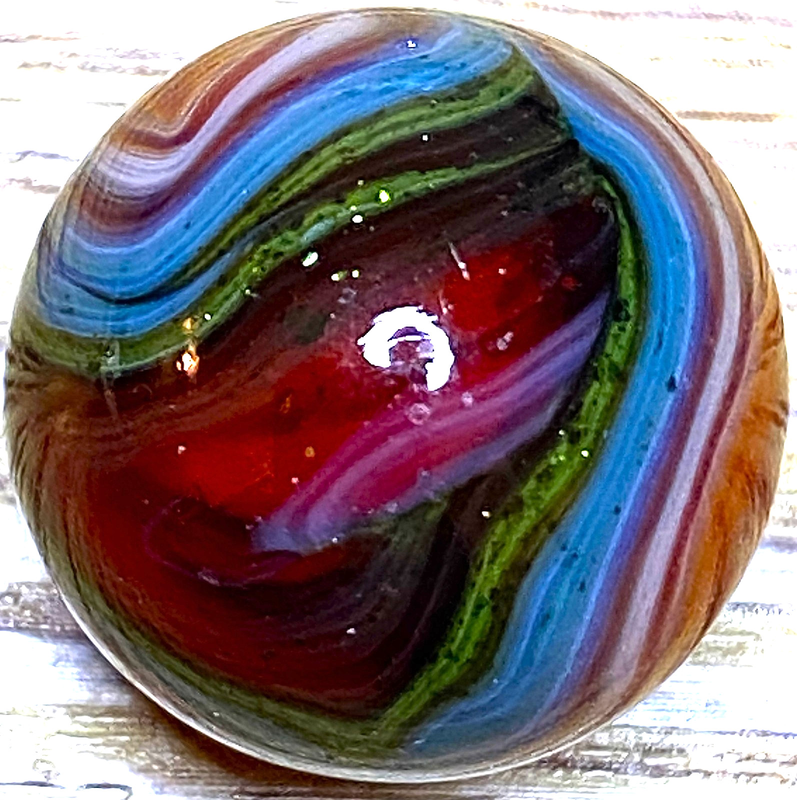 DAS/JABO EVER SEE A MARBLE LIKE THIS ? PROB NOT SWIRLED SHOOTER .71" BOX03/346