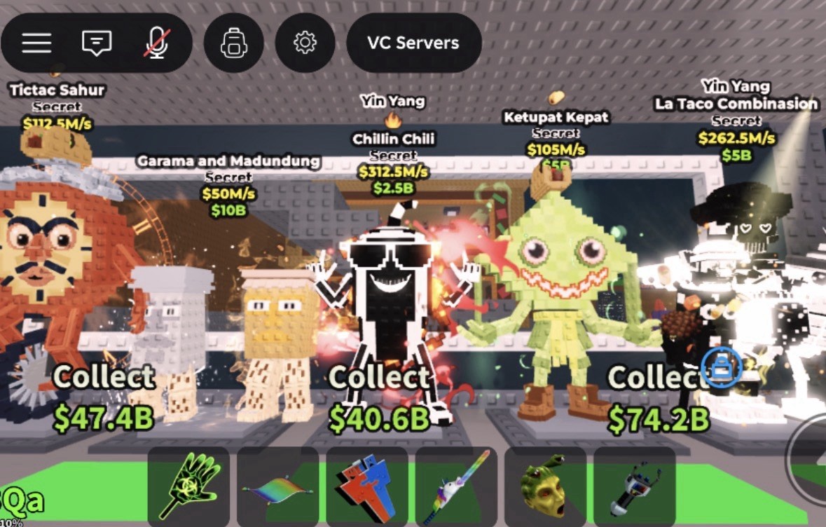 Steal A Brainrot Garama, La Taco, Chillin Chilli, Tictac Sahur, Ketupat Kepat 