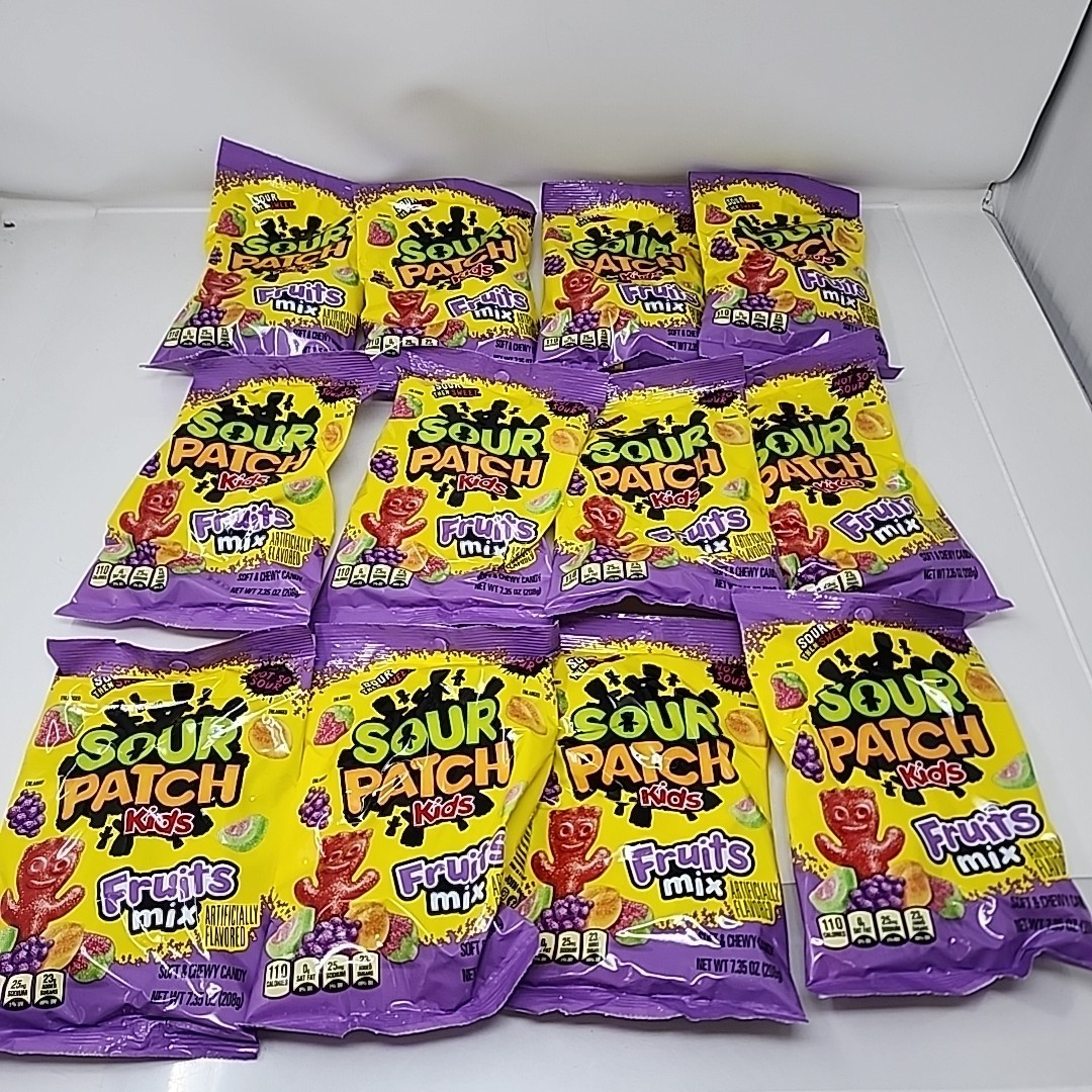 Sour Patch Kids Fruits Mix Soft & Chewy Candy 7.35oz Lot of 12 Bags