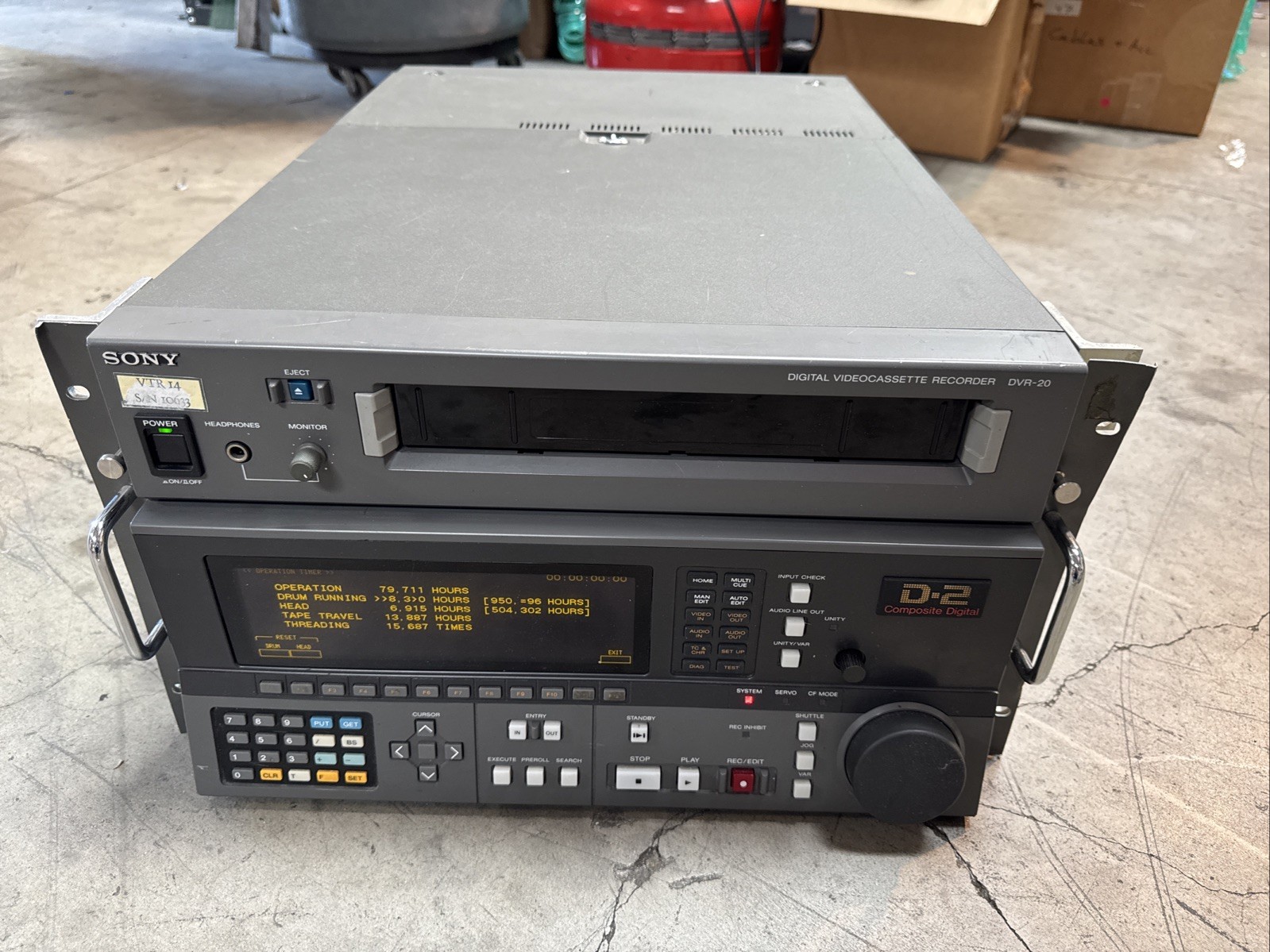 Sony DVR-20 D-2 Composite Digital VideoCassette VTR Recorder  NOT FULLY TESTED