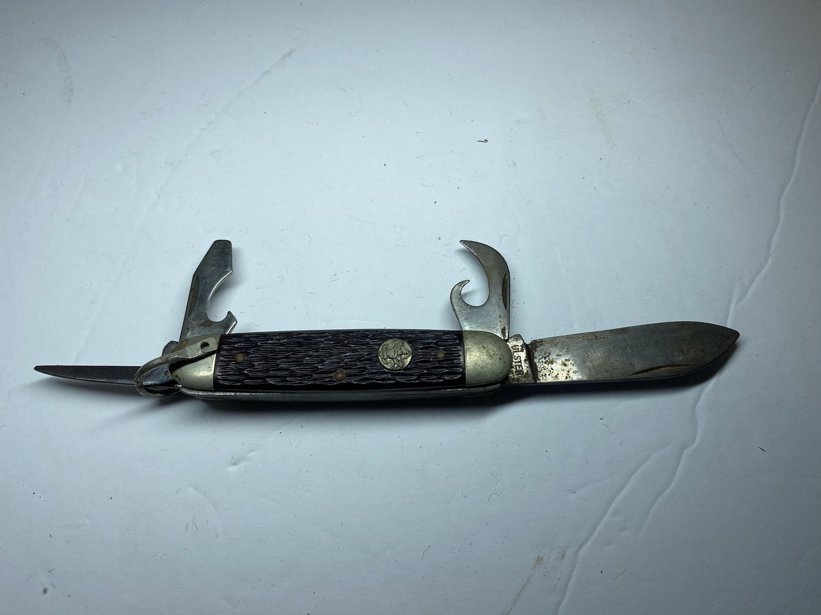 Vintage Ulster USA  4 Blade Folding Utility Scout Pocket Knife