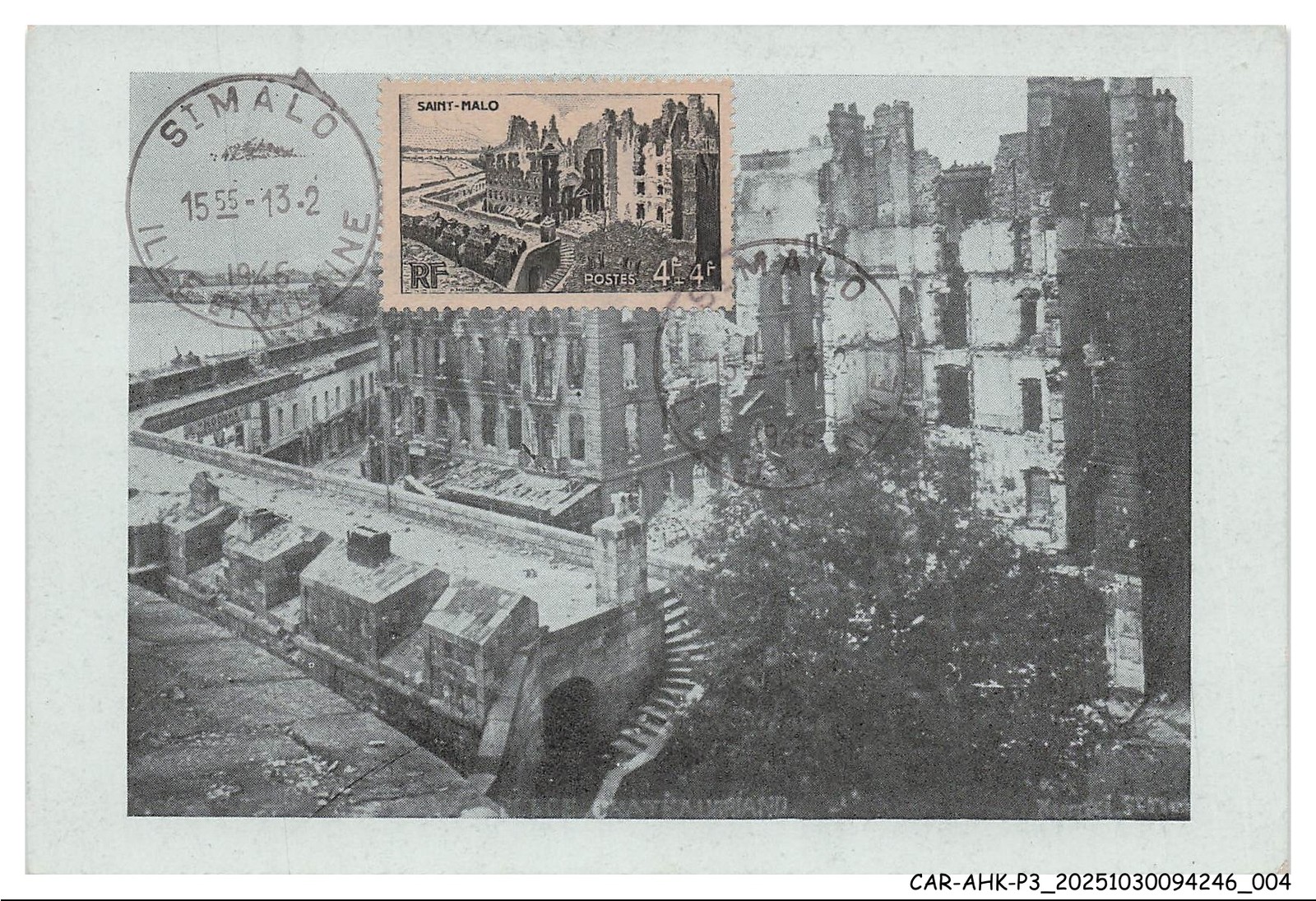 CAR-AHKP3-0167-MAXIMUM Cards - SAINT-MALO - Place Chateaubriand - 1946