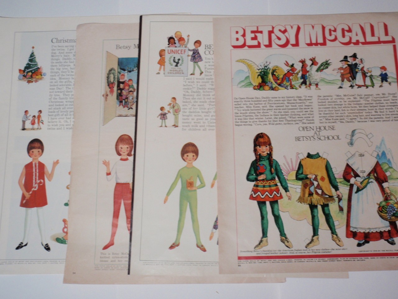 Lot 4 Vtg 1960s Betsy McCall Paper Doll Magazine Print Ads *As-Is*