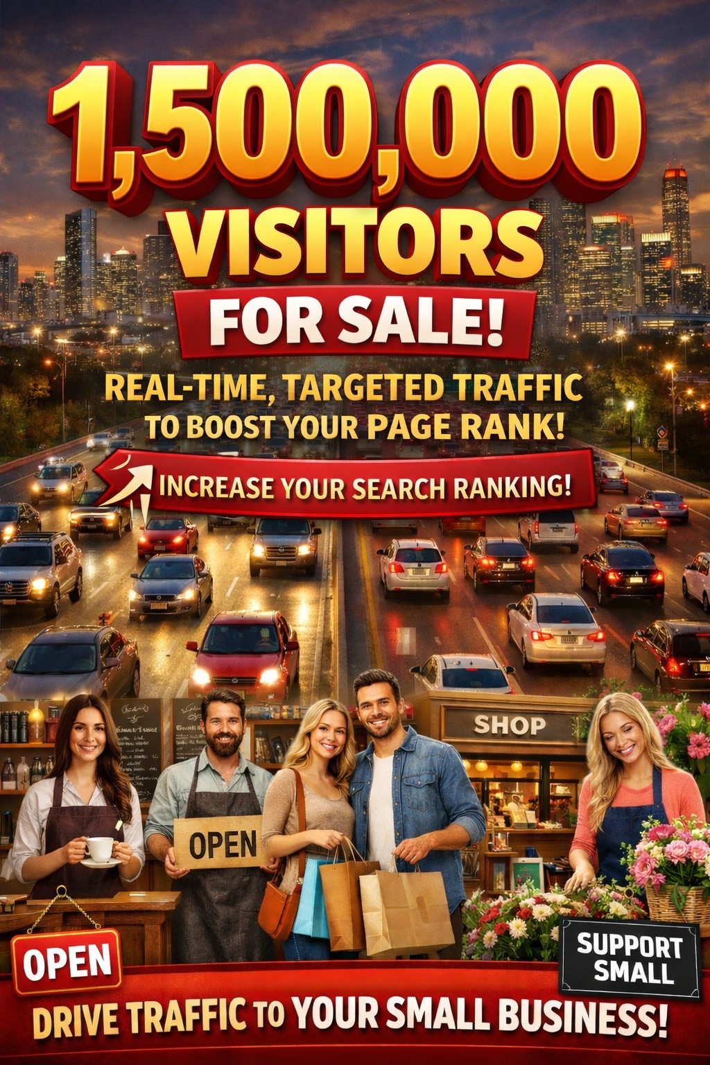 1,500,000 Website Visitors | Targeted Traffic Boost for Internet Business