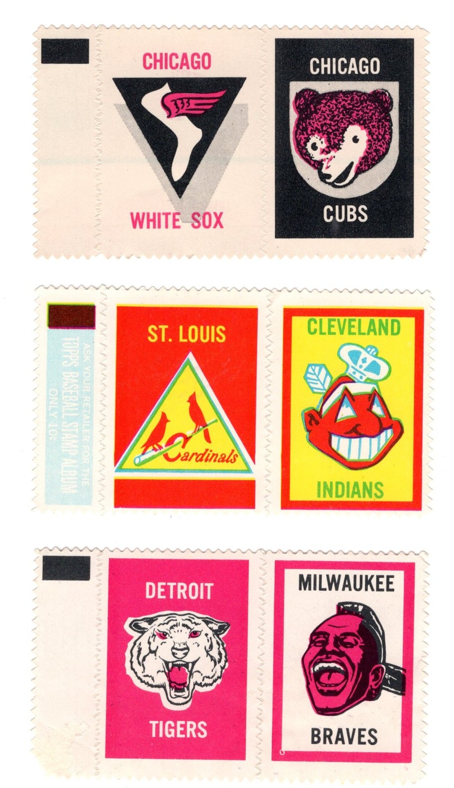 1962 Topps Baseball Stamps All Intact Lot of 3