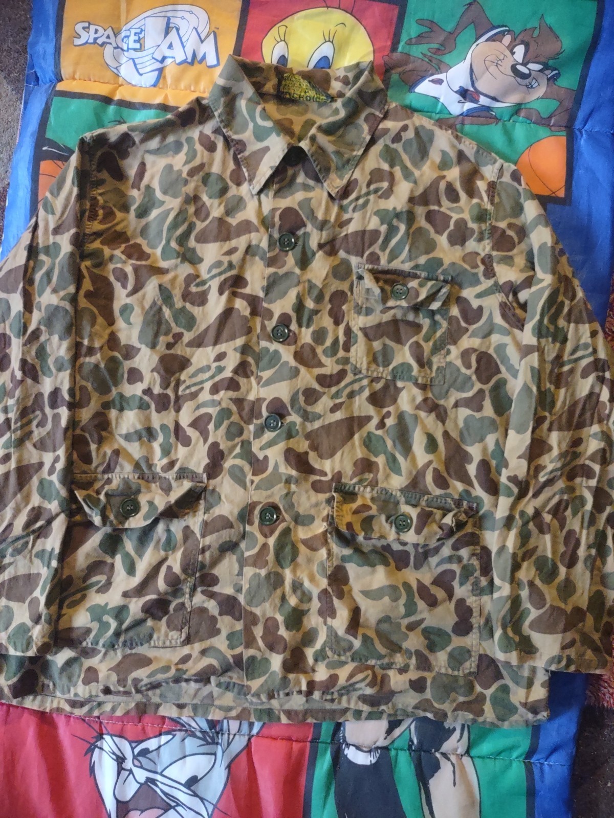 VTG Hunters Choice Duck Camo 3 Pocket Jacket USA Made Men's XL Streetwear 🔥