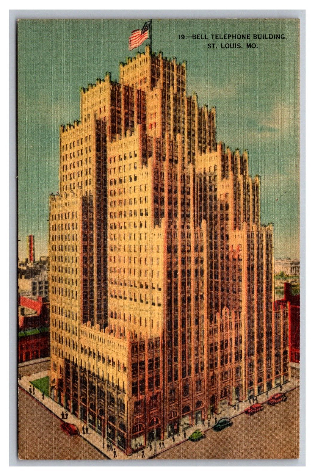St Louis MO Missouri Bell Telephone Building - 19 Linen Postcard