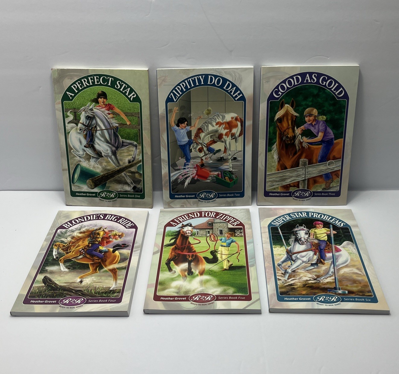 Heather Grovet Ready To Ride Series 1-6 Paperback Book Complete Series Horses
