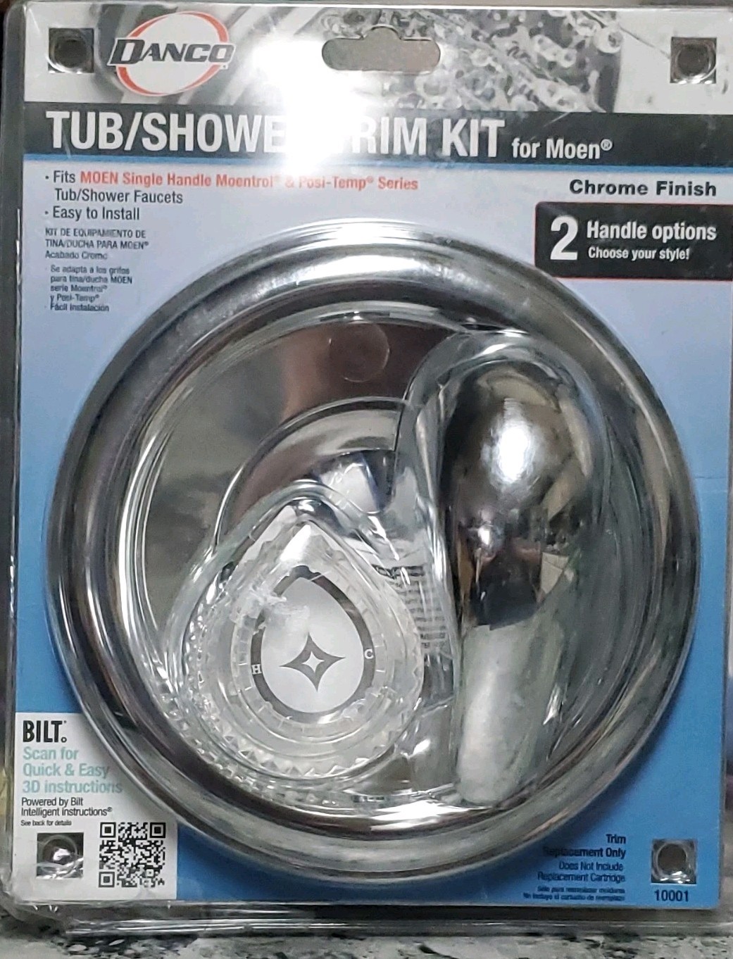 Danco Tub/Shower Trim Kit Chrome for Moen Single Handle Faucets Model 10001