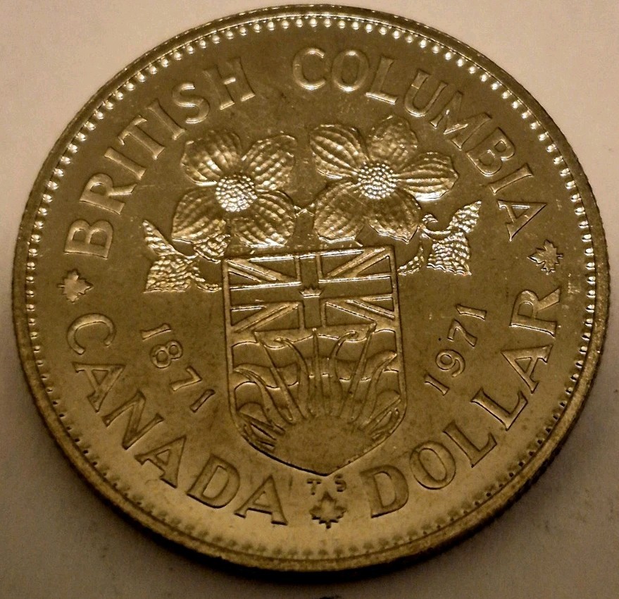 CANADA 1971 British Columbia Uncirculated $1 One Dollar Commemorative 