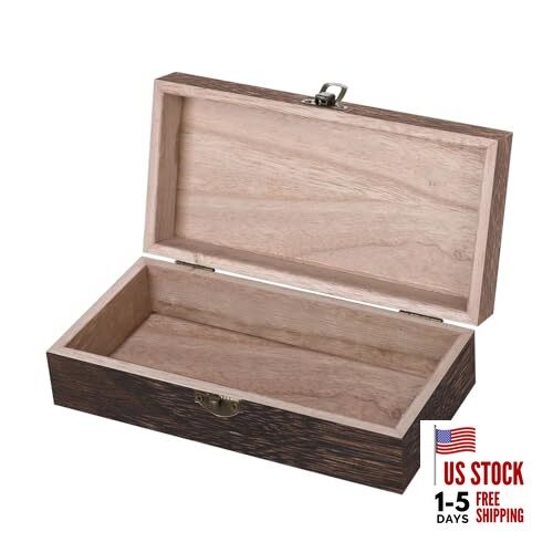 Vintage Wood Storage Box Rectangular Solid Wood Gift Box Keepsake Boxes Brown