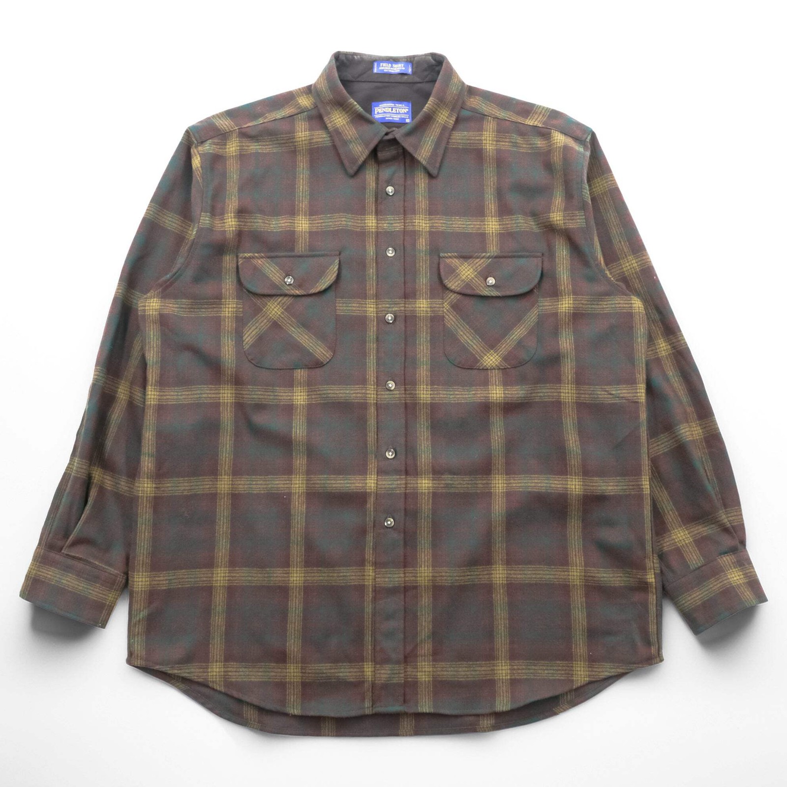 PENDLETON Flannel Shirt XL~ Checked FIELD SHIRT USA VIRGIN WOOL