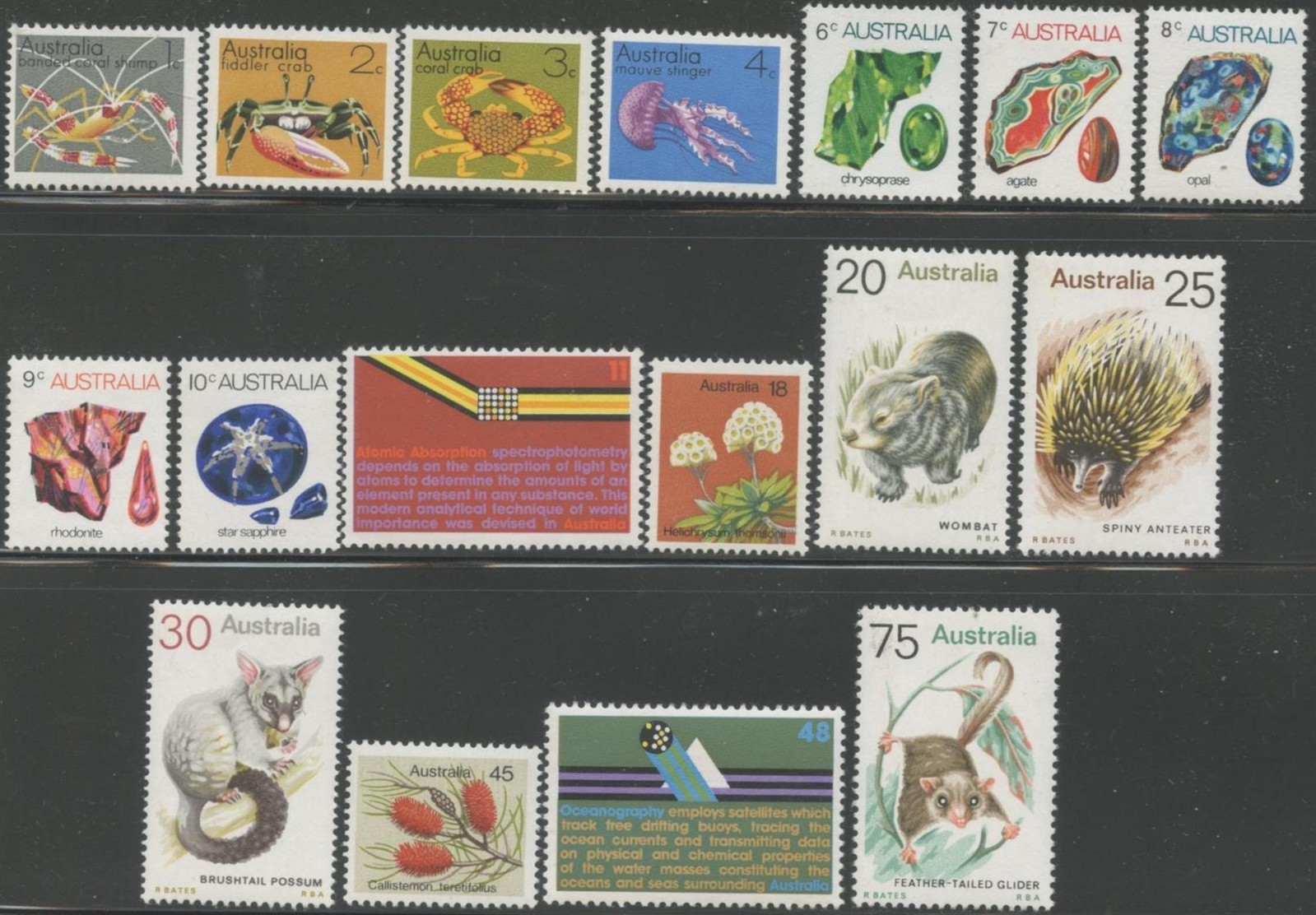 AUSTRALIA Sc#554-579, less 566, 569 1973-84 Definitives Part Set OG Mint NH