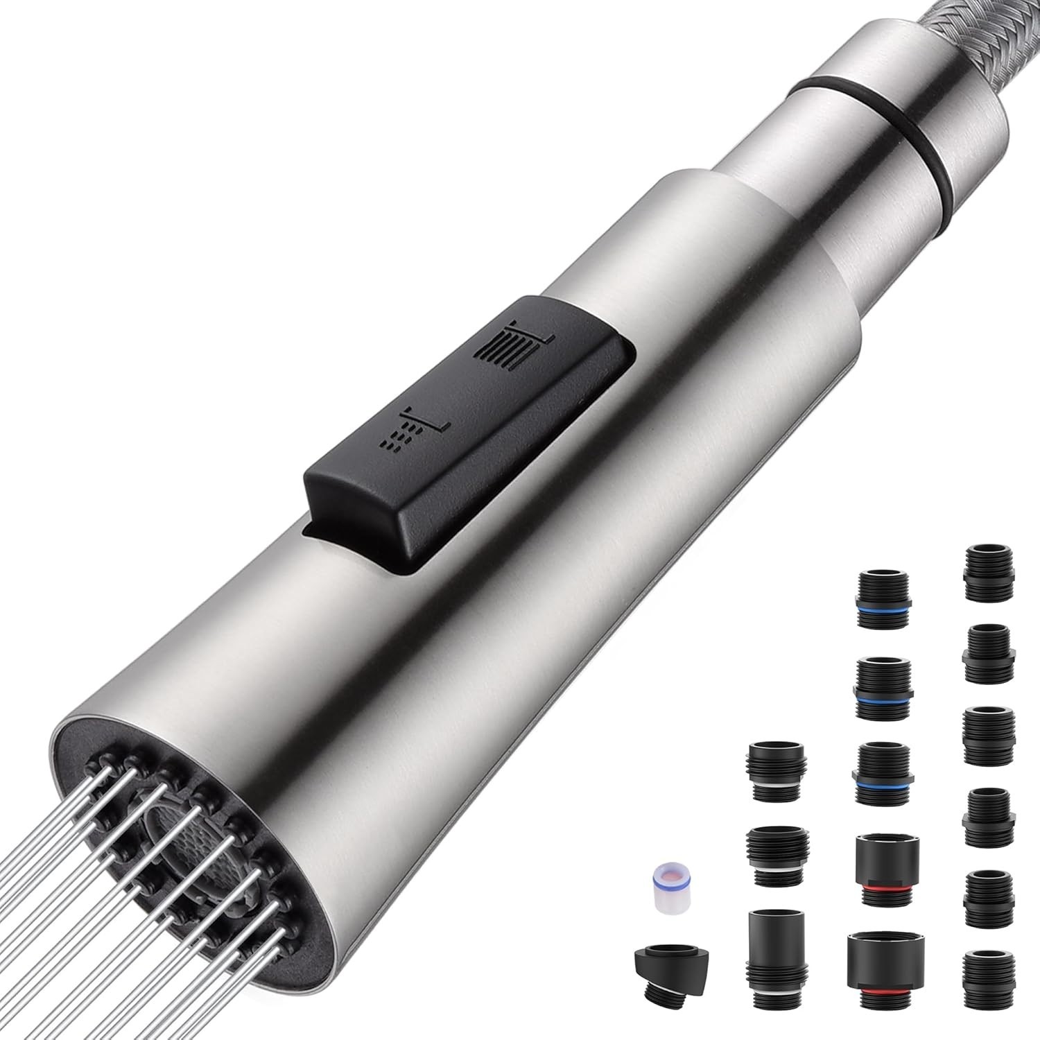 Metal Kitchen Faucet Head Replacement - Pull Down Spray Head with 15 Adapters...