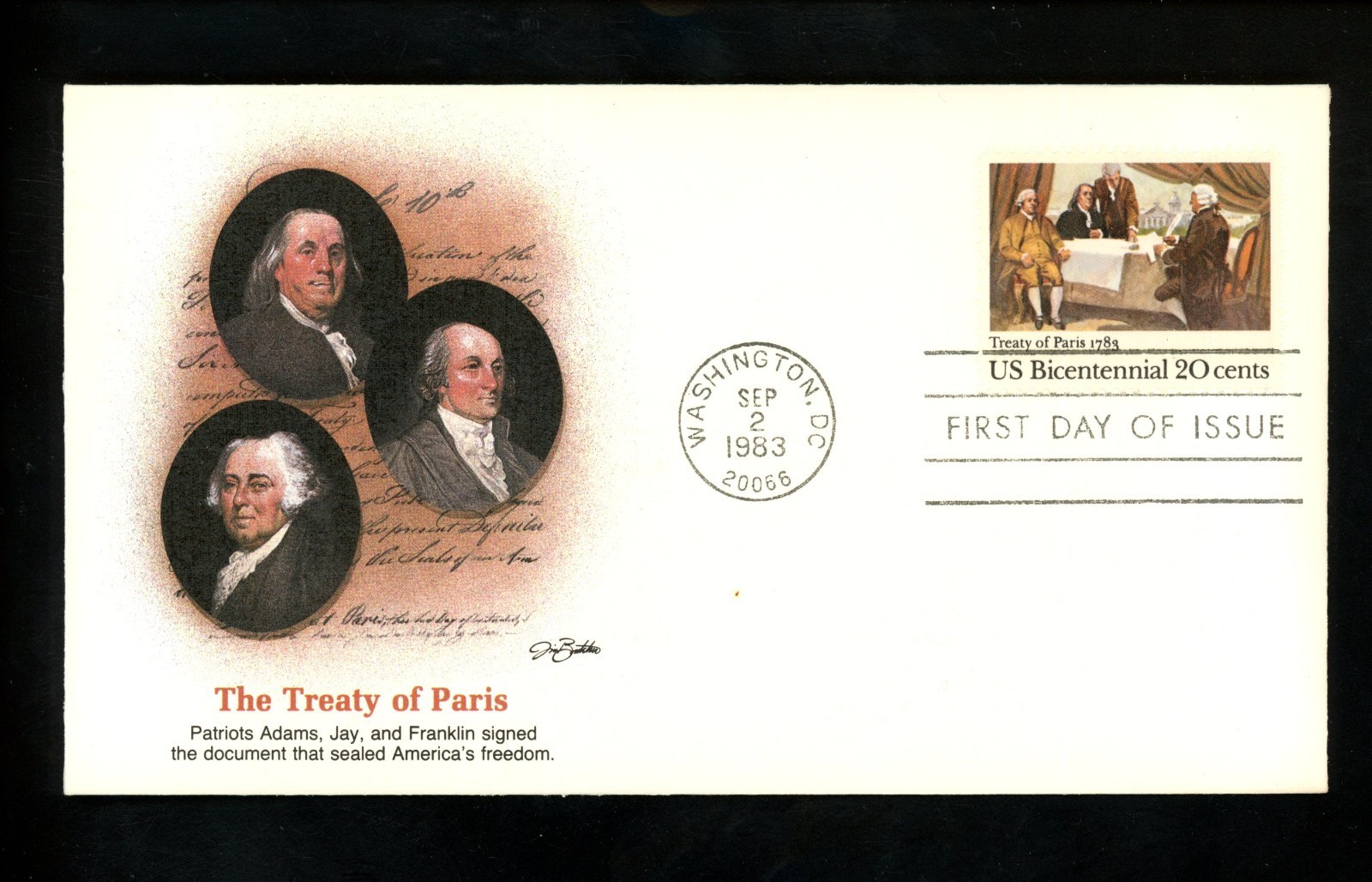 US FDC #2052 Fleetwood 1983 Washington DC Treaty of Paris