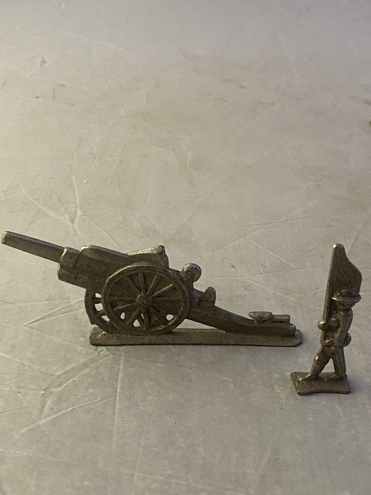 Grey Iron Battery Canon F Toy Soldiers 3 Pieces