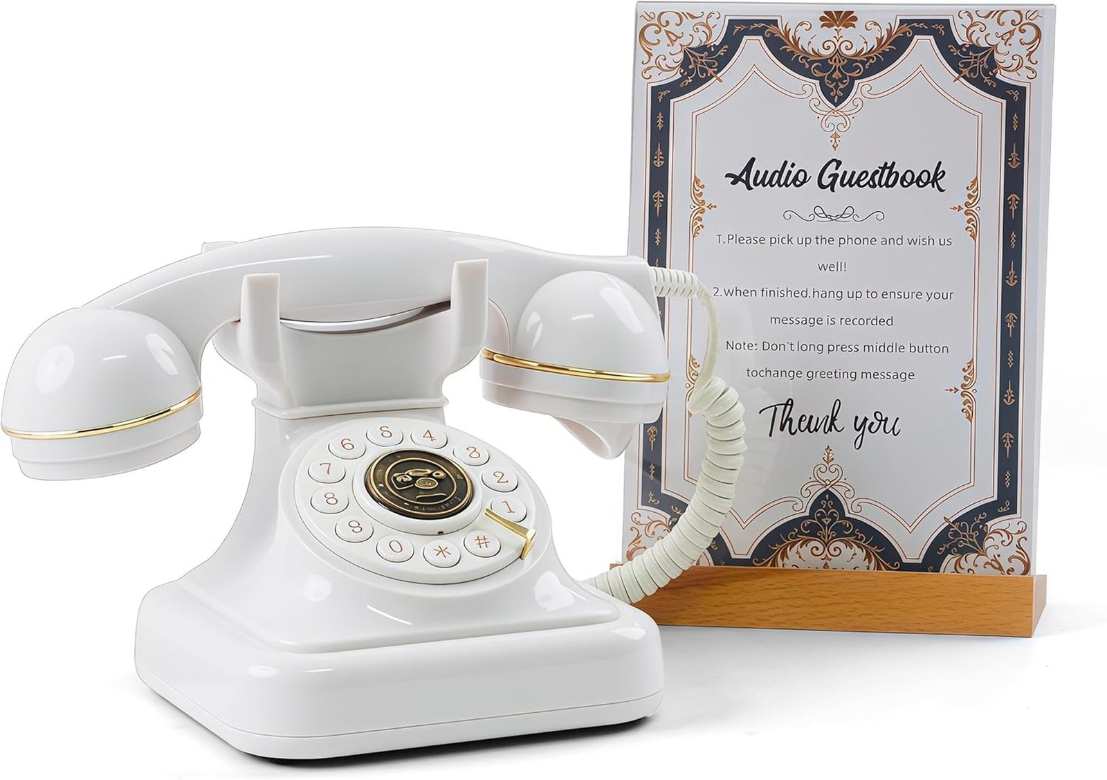 RetroVox Audio Guest Book Wedding Phone Guestbook and Signage Record Customiz...