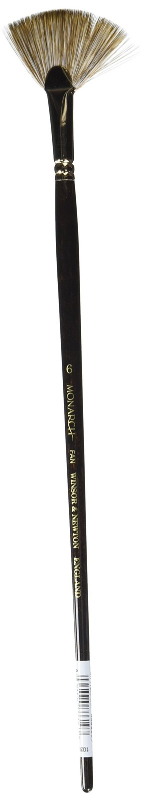 Winsor & Newton Monarch Fan Long Handle Paint Brush, Size 6, Brown
