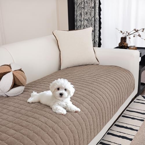  Sofa Cover, Couch Cover for Dogs Washable, 1pc/34"x 83"/Rectangular Khaki