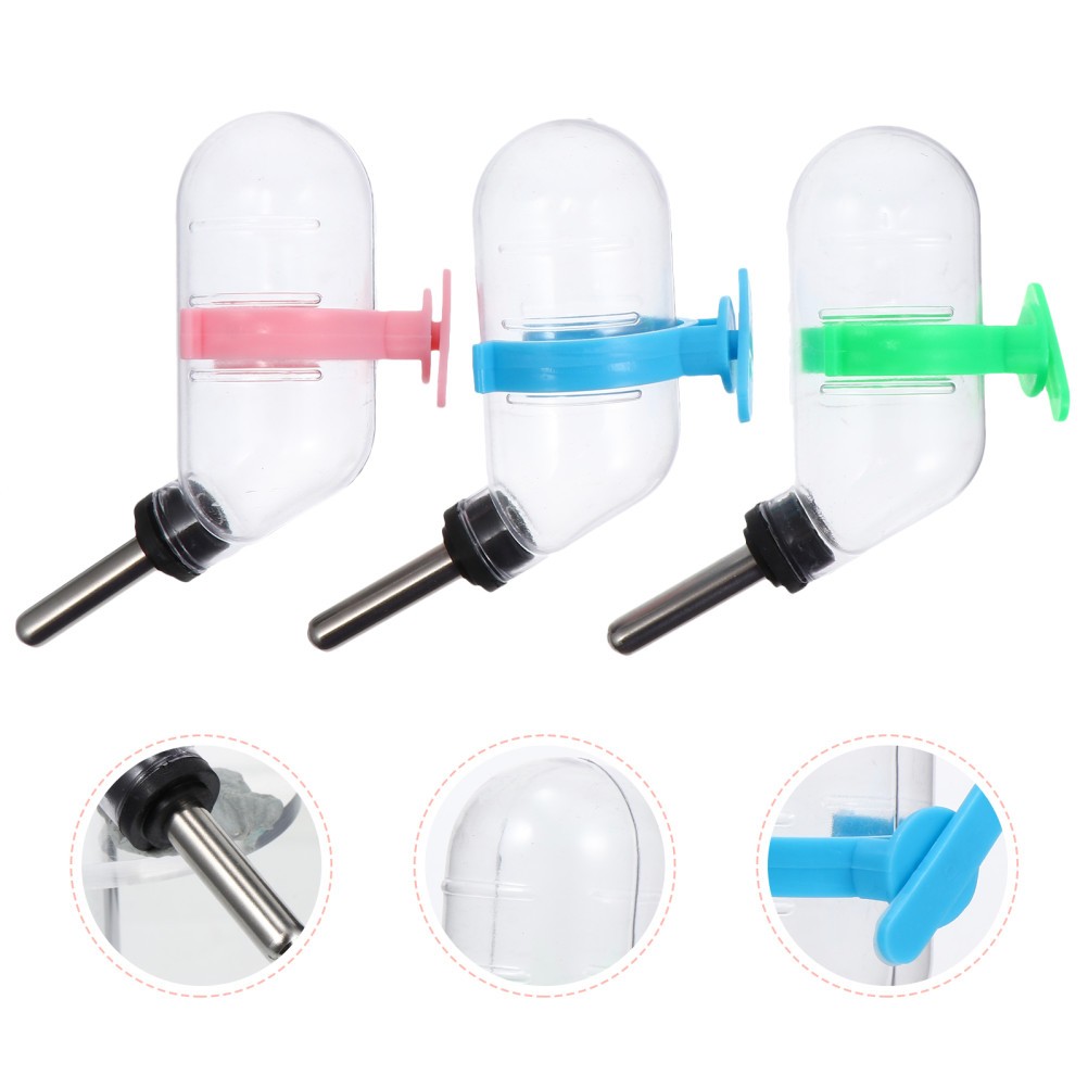  3 Pcs Hamster Drinking Fountain Water Bottle Drinker Mice Feeder