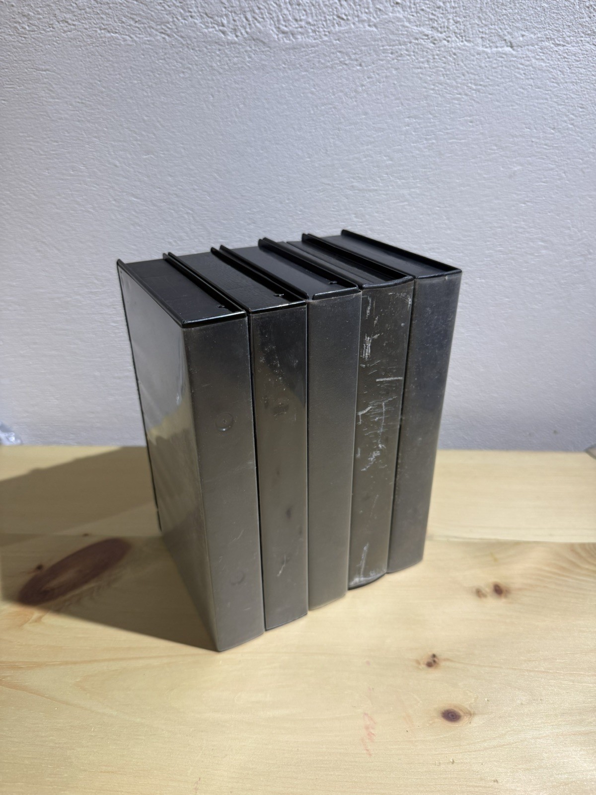 5 x Black VHS Empty Plastic Cases - Craft Upcycle Storage Replacement Shells