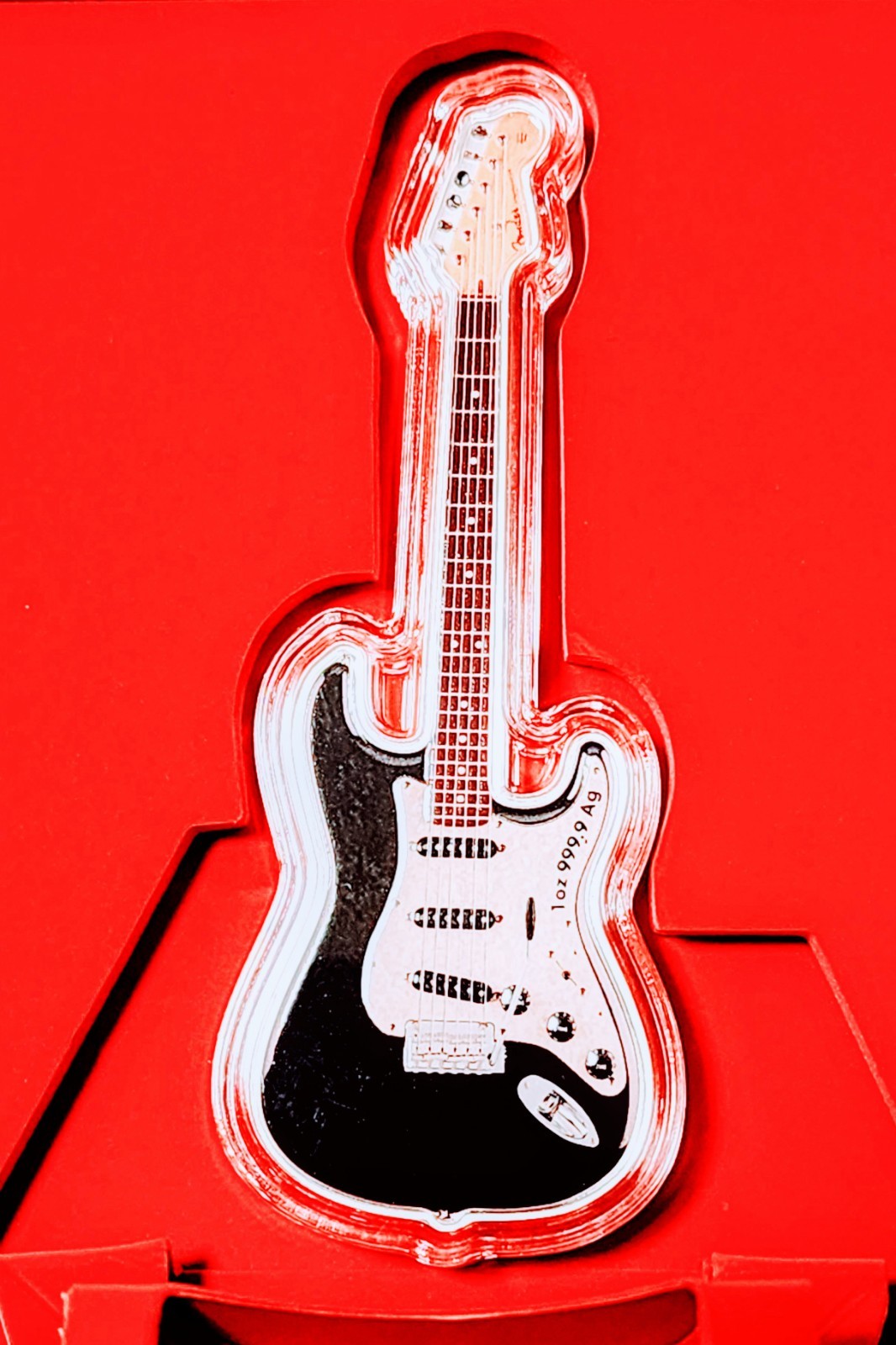 2024 PAMP Fender NEBULA NOIR Stratocaster Guitar 1oz .999 Silver Coin-930 Mint