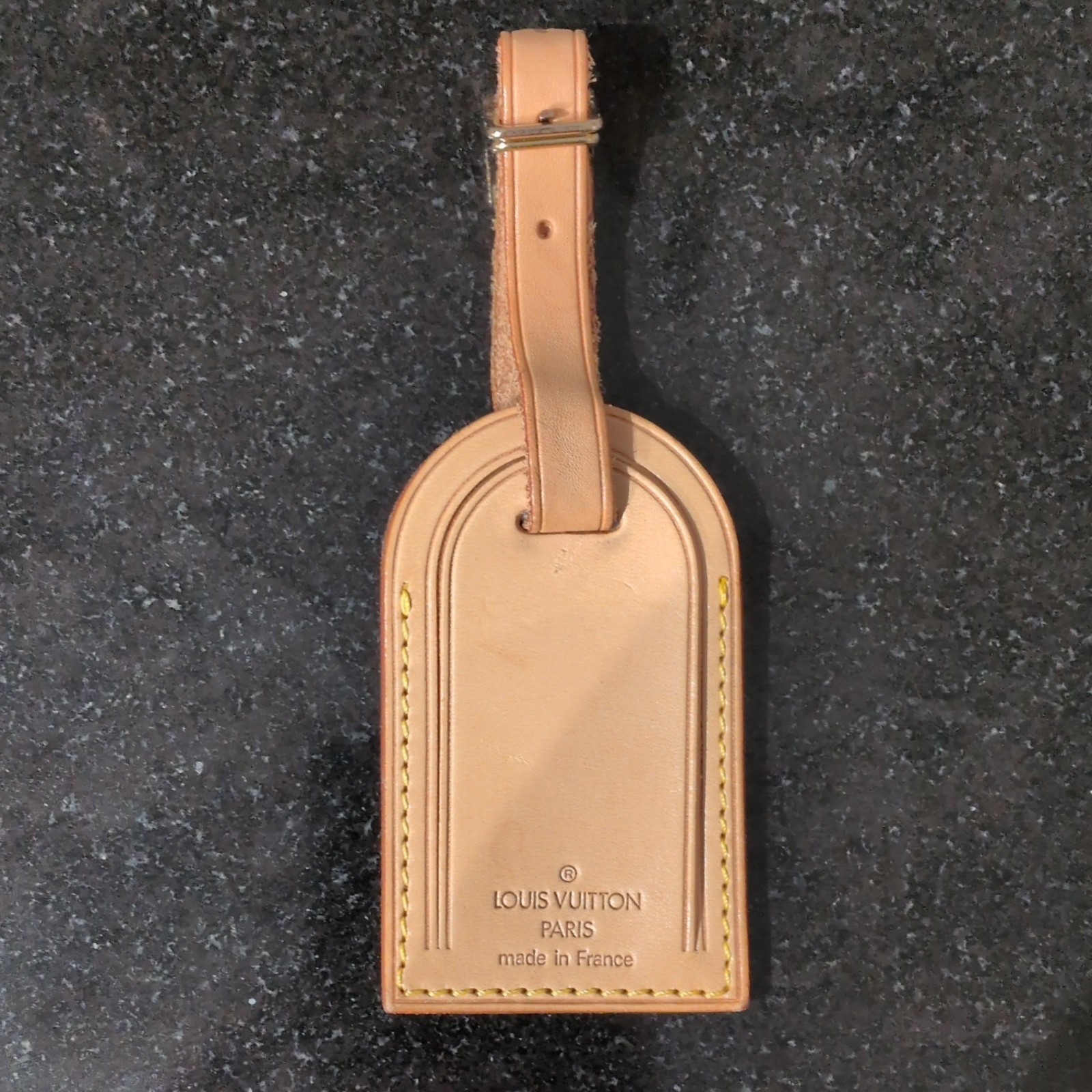 Louis Vuitton Paris Made in France Leather Luggage Tag Luxury Travel Accessory