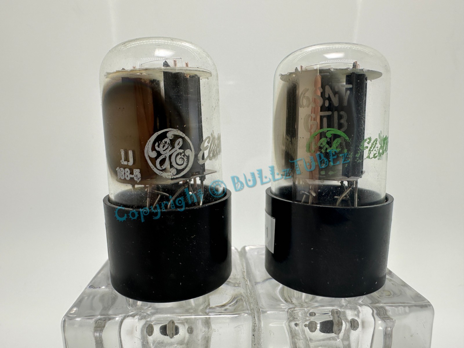 GE 6SN7GTB "GLOW DOME"  Side Getter Copper Posts - PLATINUM MATCHED on AT1000