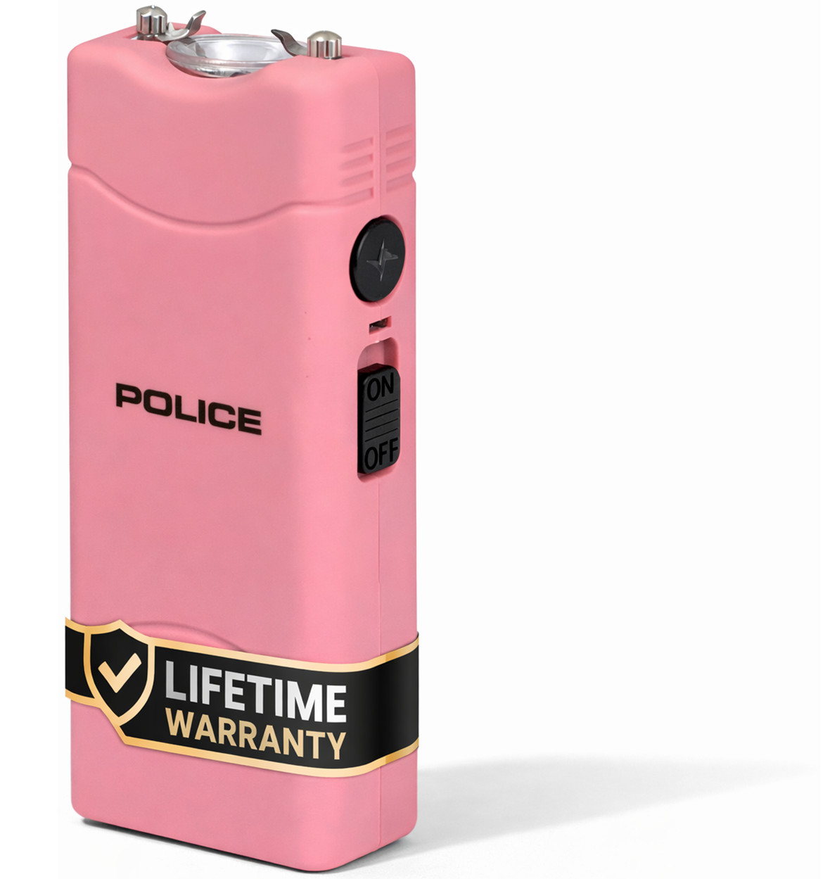 Police Stun Gun 801 Mini Rechargeable Self Defense LED Flashlight Pink