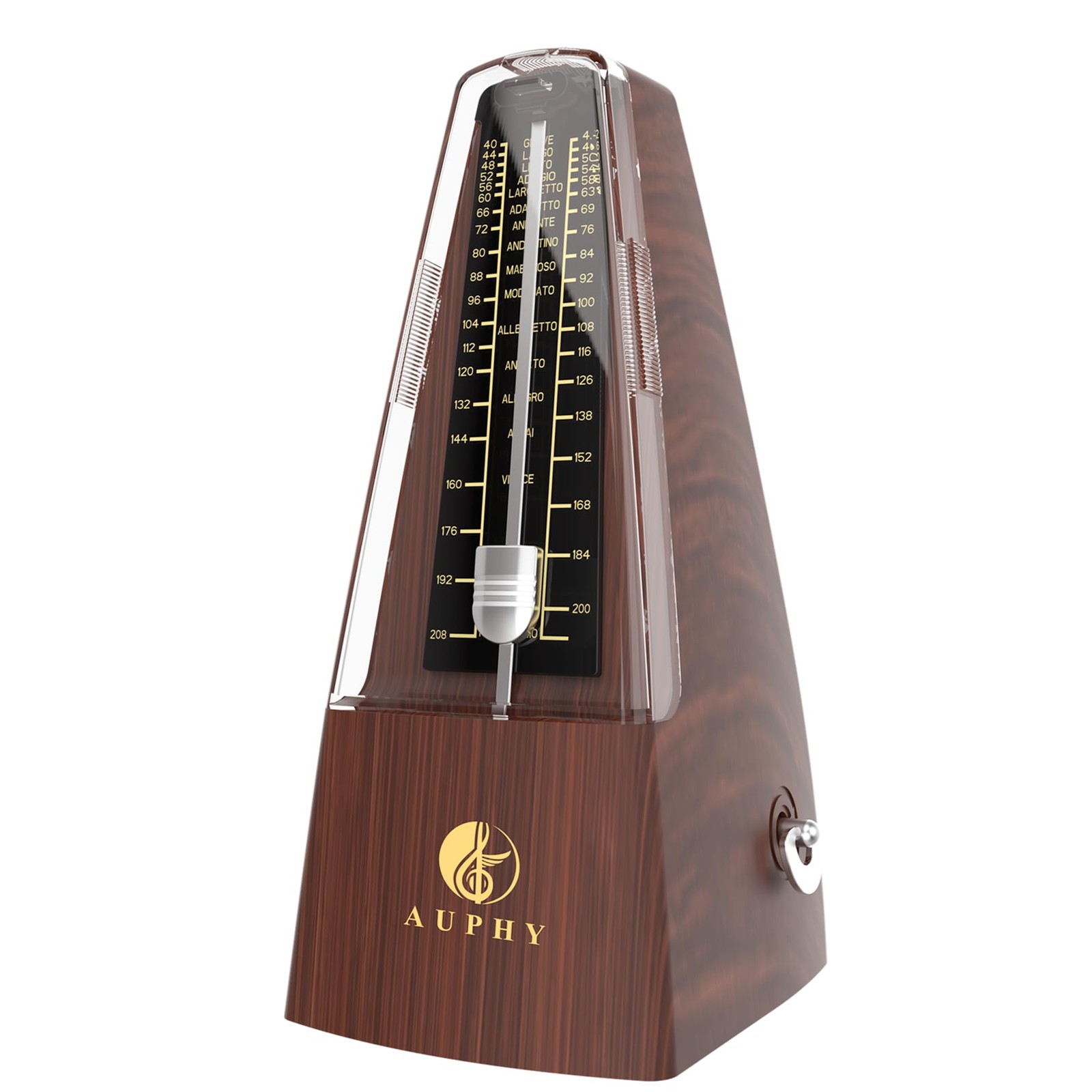AUPHY Mechanical Metronome with Accent Bell, Classic M350W, M-Wood Grain 