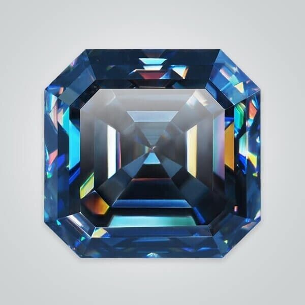 5.CT Natural Blue Color Diamond  Asscher Cut VVS1 D Grade 1 Free Gift Certified