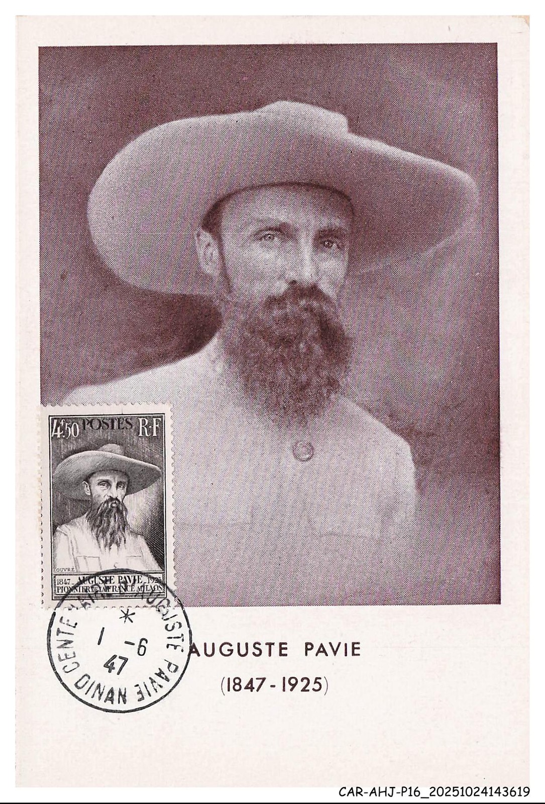 CAR-AHJP16-0741-CARTE-MAXIMUN - Auguste Pavia - 1947