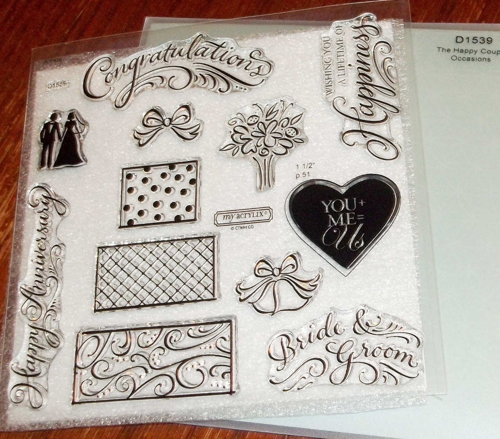 CTMH D1539 THE HAPPY COUPLE ~ Congratulations, Bride & Groom, Wishing you...